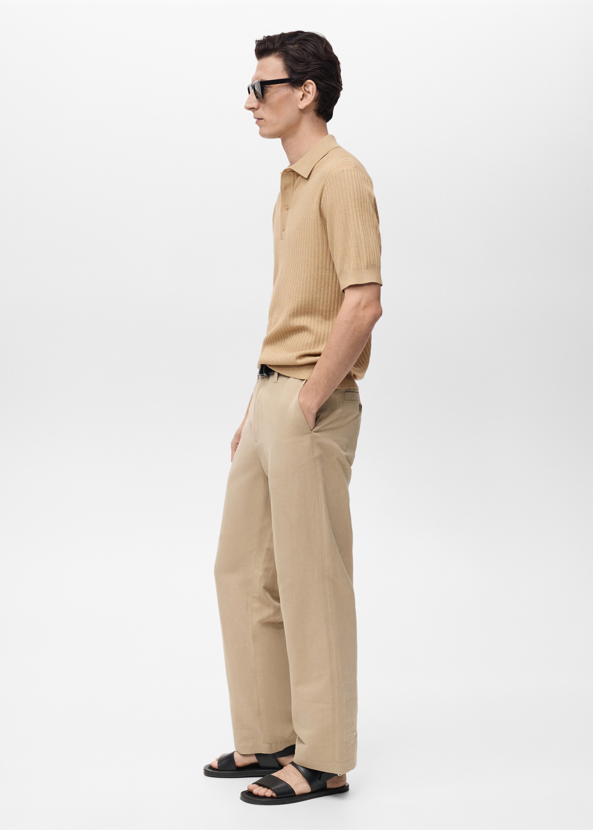 Rib-knit cotton-blend polo shirt - Details of the article 2