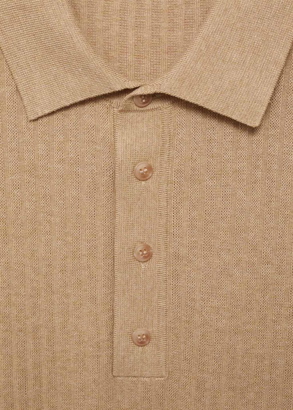 Ribbed knit cotton blend polo - Men | MANGO USA Ribbed knit cotton blend polo - Men | MANGO USA