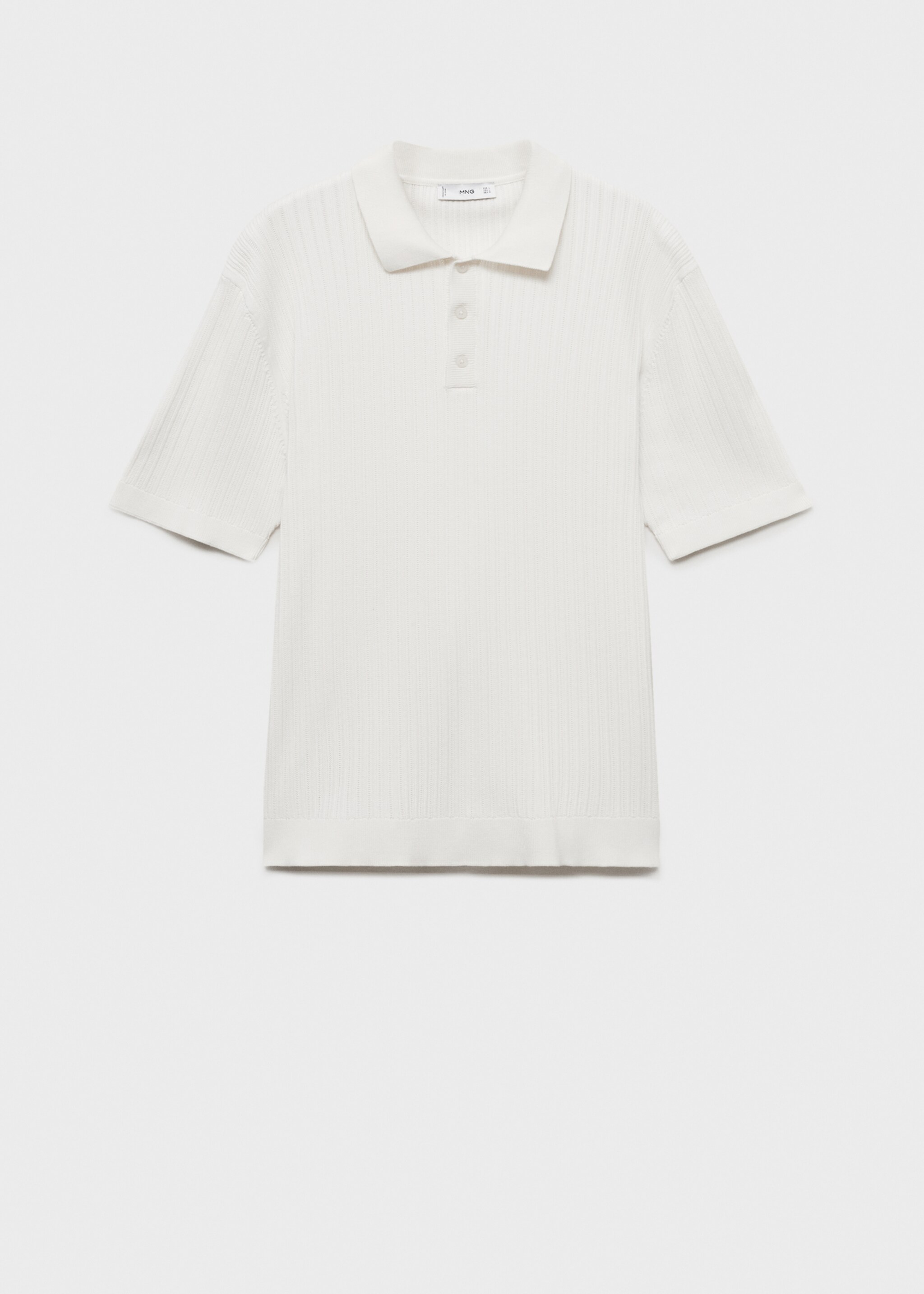 Fine-knit ribbed cotton polo shirt - Article without model