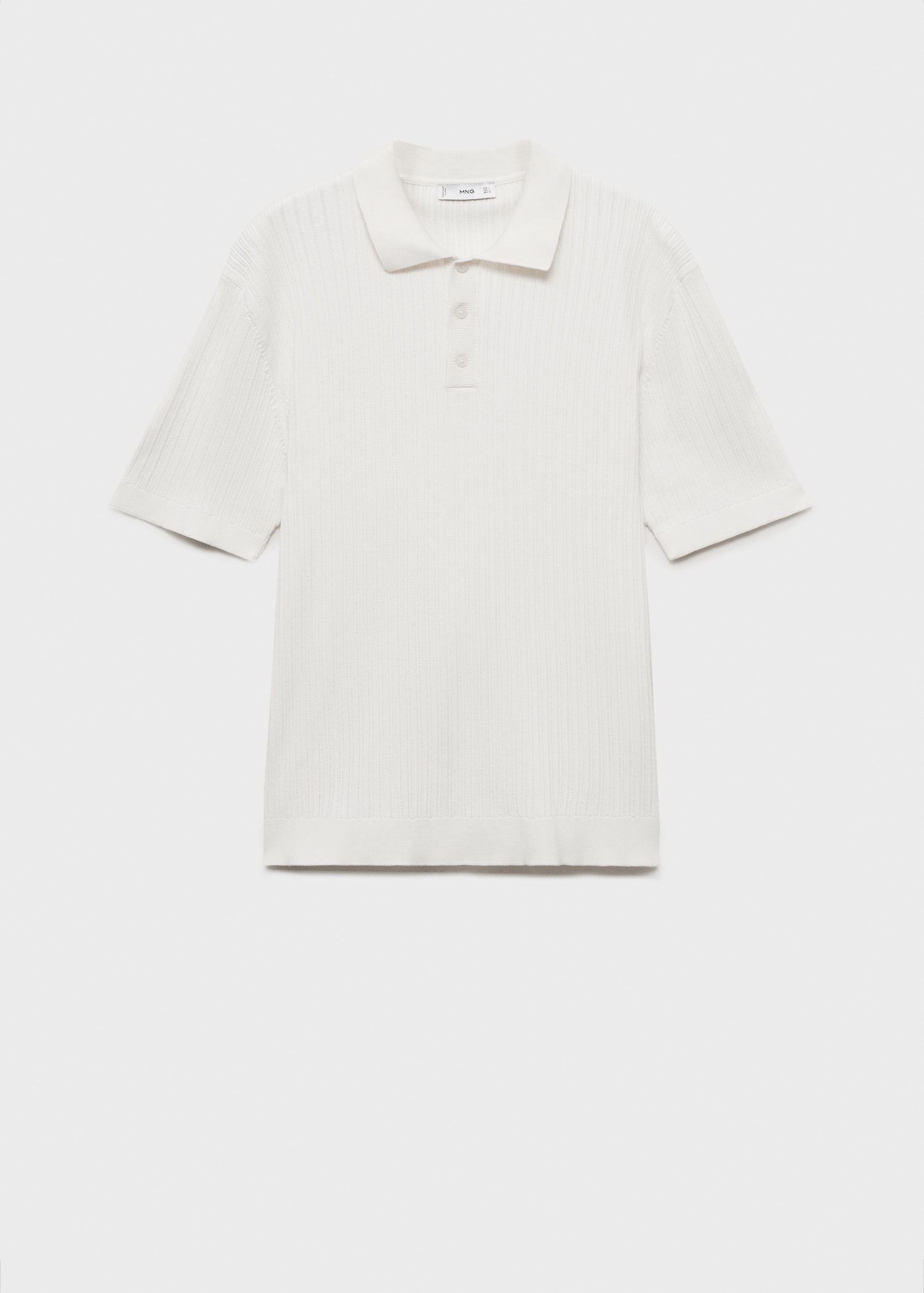 Fine-knit ribbed cotton polo shirt - Article without model