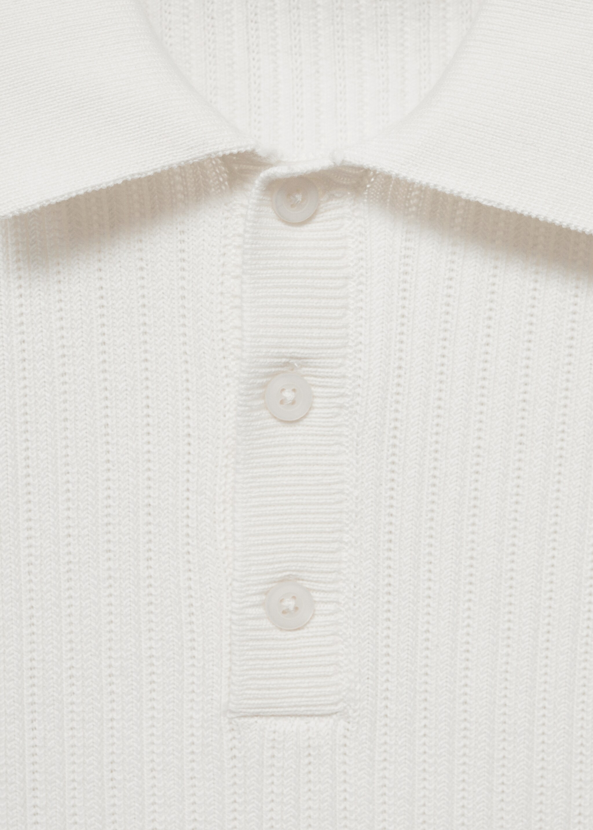 Fine-knit ribbed cotton polo shirt - Details of the article 0