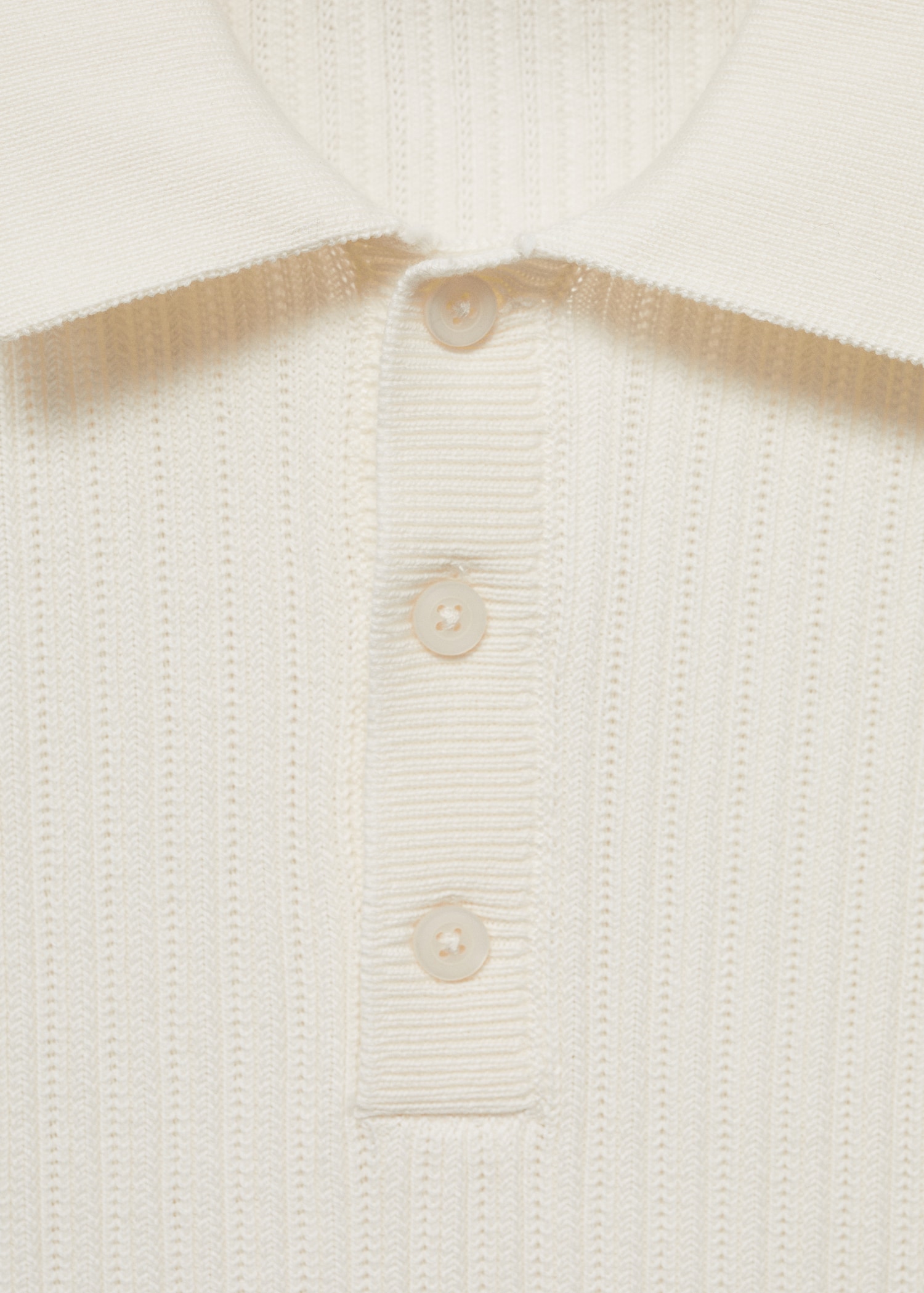 Fine-knit ribbed cotton polo shirt - Details of the article 0