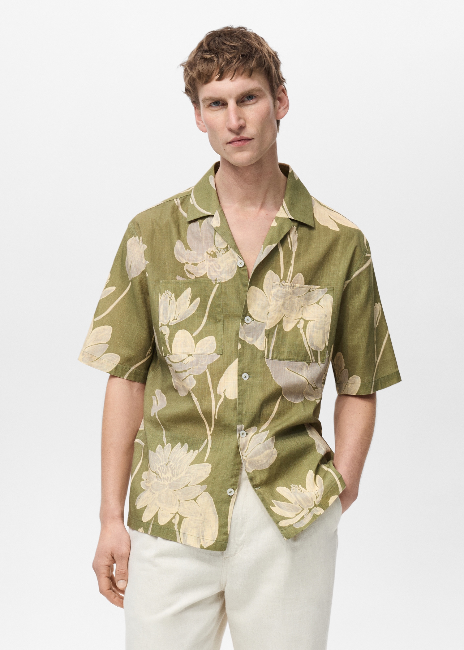 Chemise en coton imprimé fleuri Homme MANGO Côte d'Ivoire