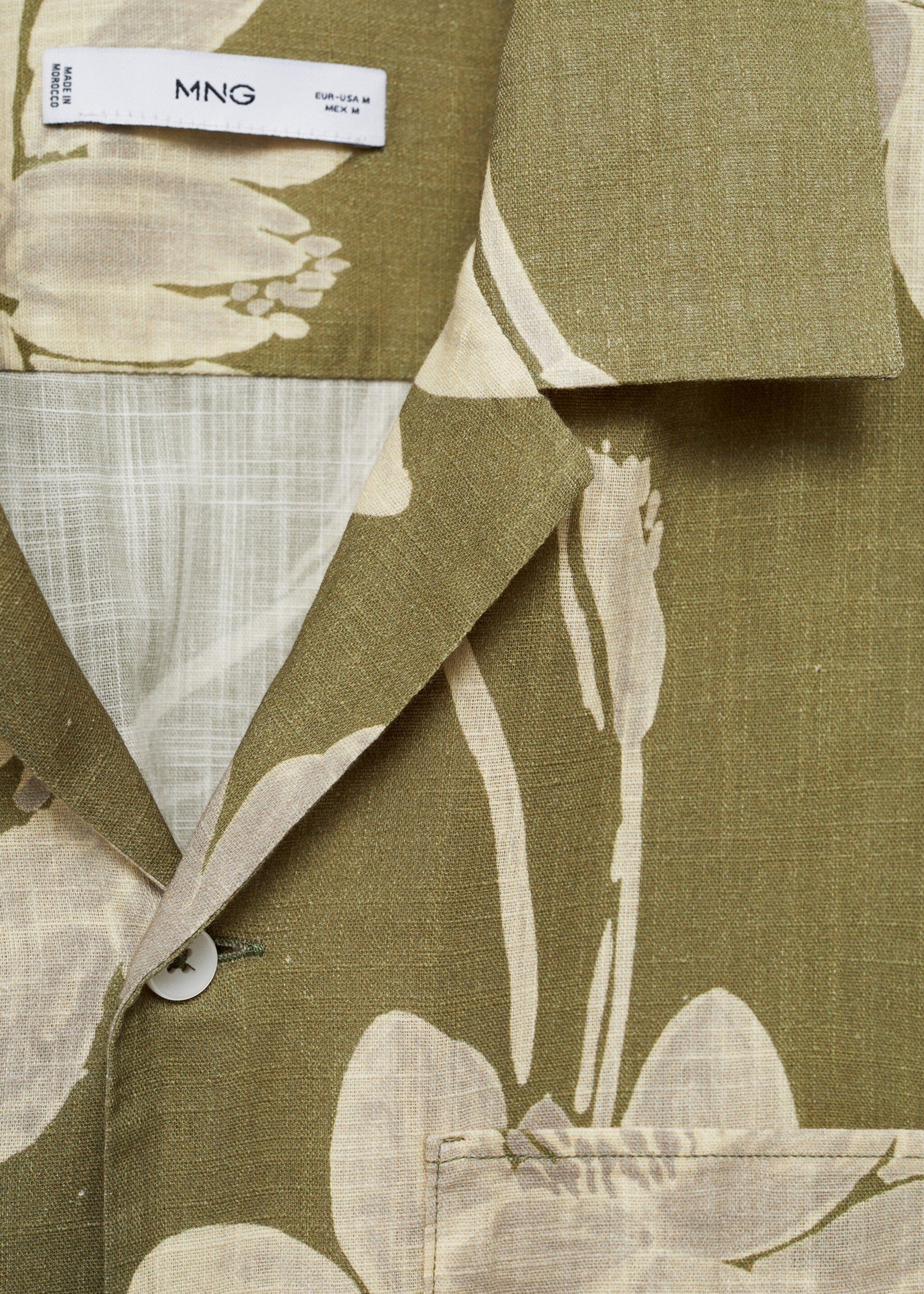 Floral-print cotton shirt - Details of the article 0