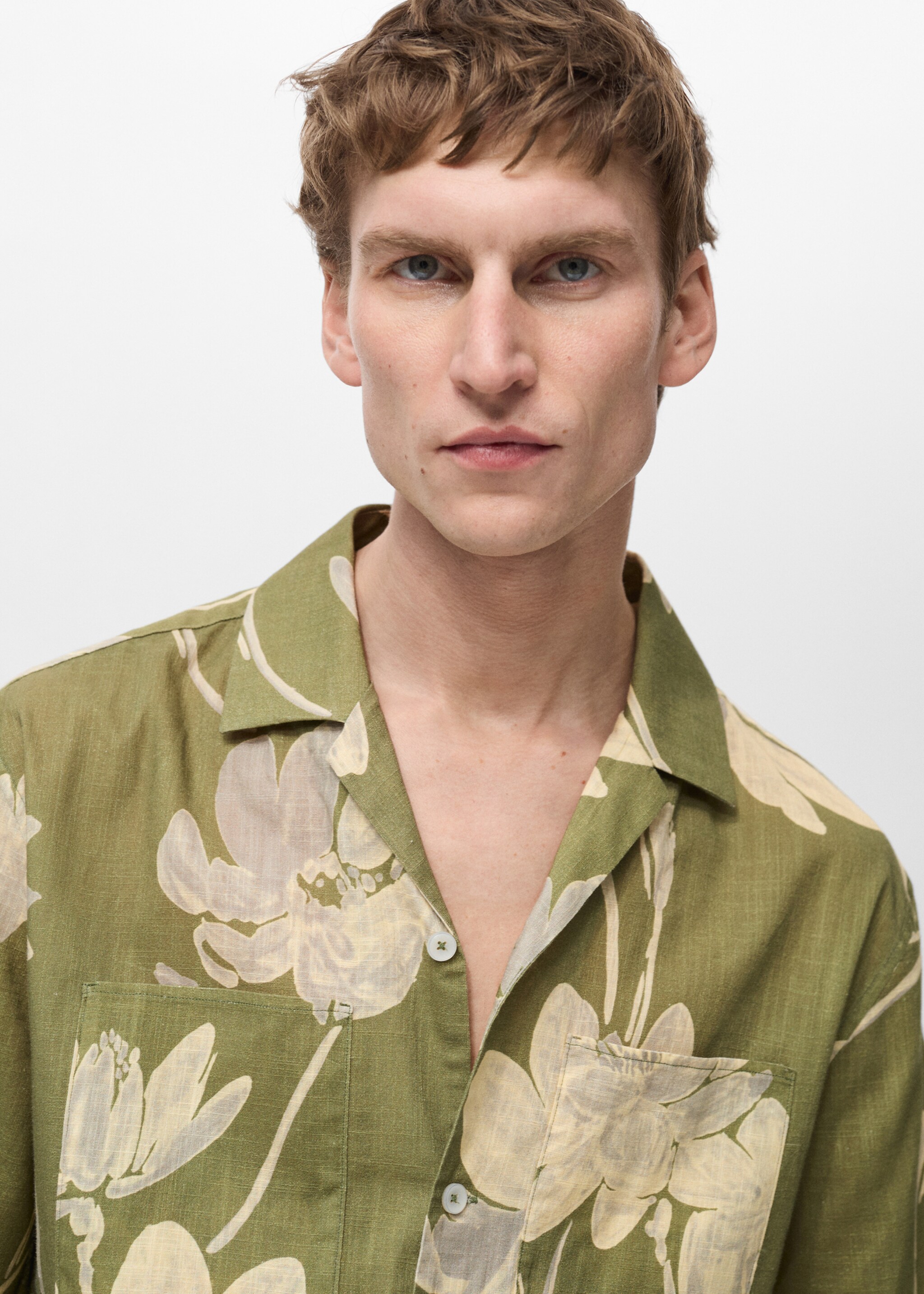Floral-print cotton shirt - Details of the article 1