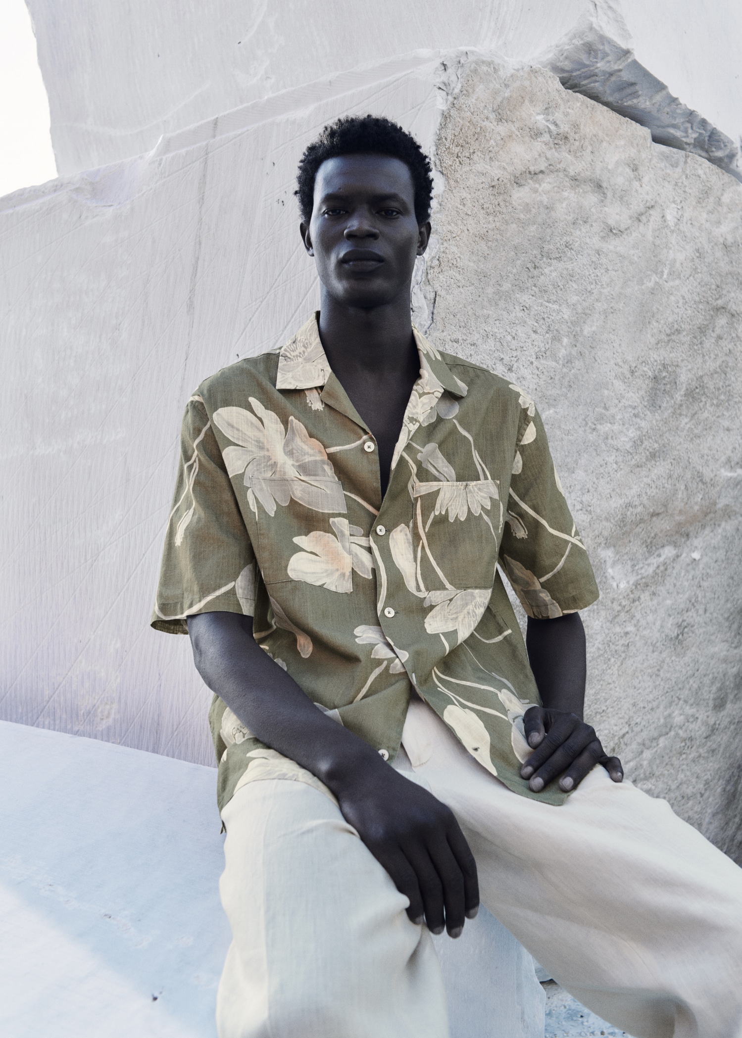 Floral-print cotton shirt - Details of the article 3