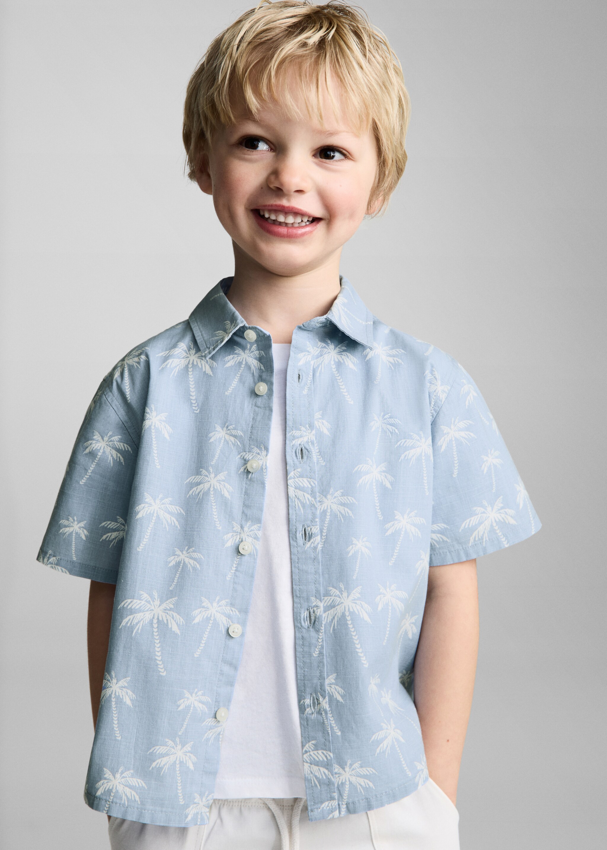 Palm print cotton shirt - Medium plane