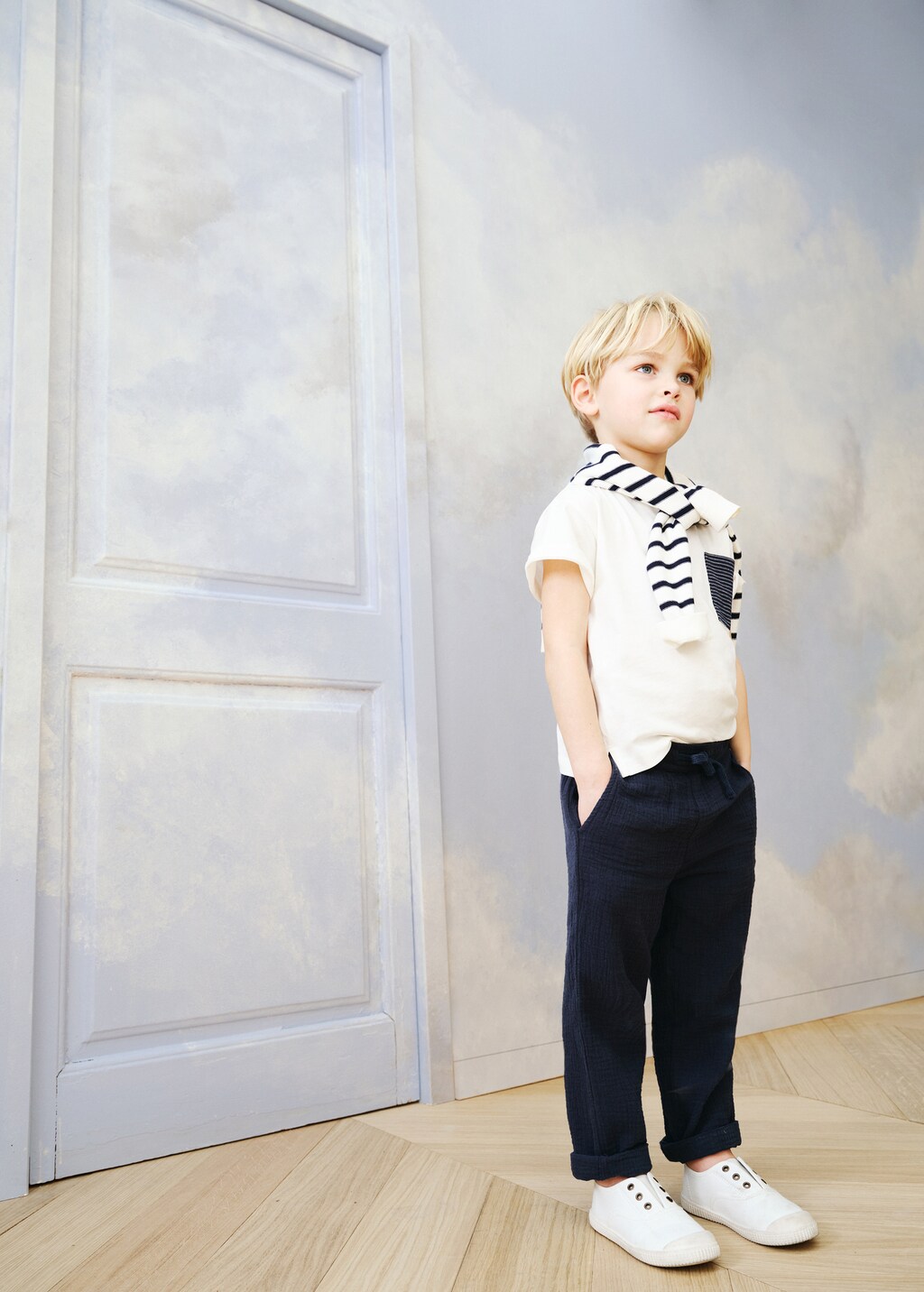 Straight-fit cotton pants