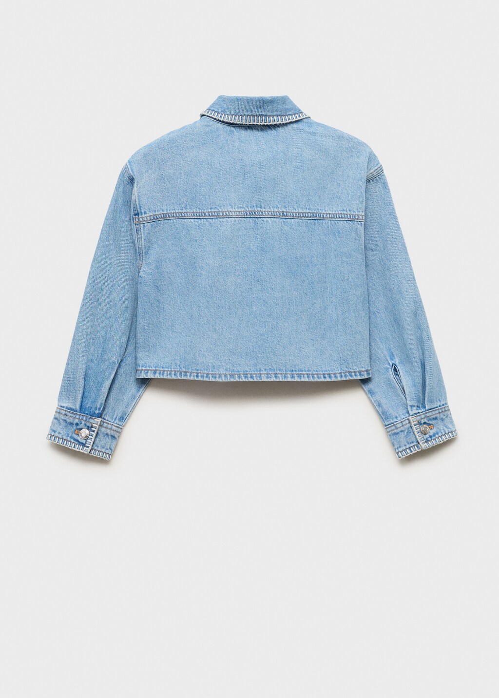 MAGOODGAN ♥ Cotton padded crop blue jean jacket Cropped denim jacket - Kids | MANGO USA