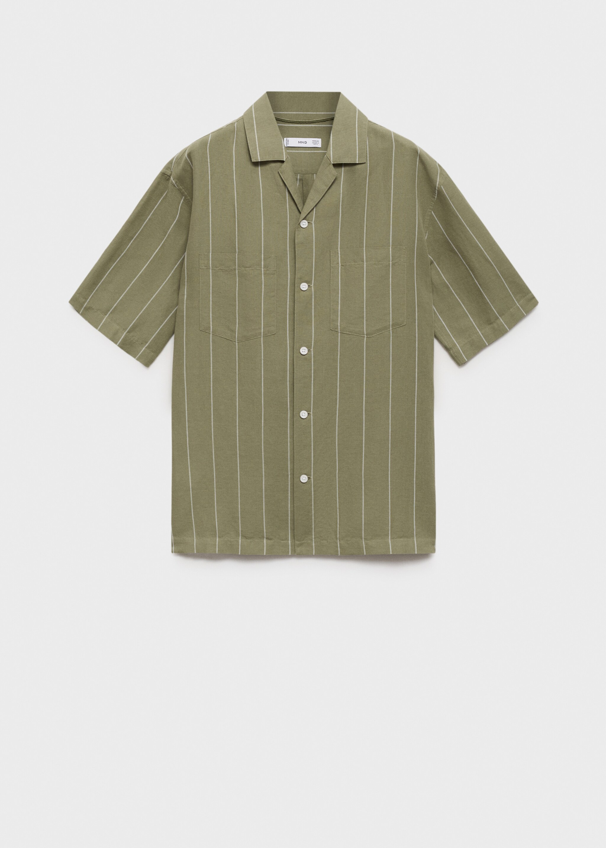 Linen bowling shirt with pinstripes - Article without model