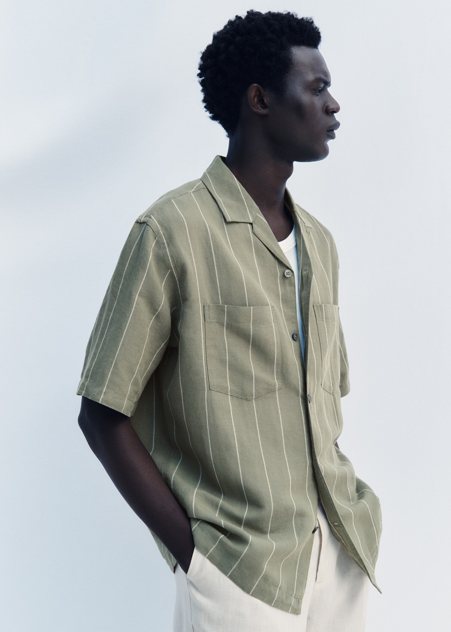 Camisa lino bowling raya diplomática - Detalle del artículo 3