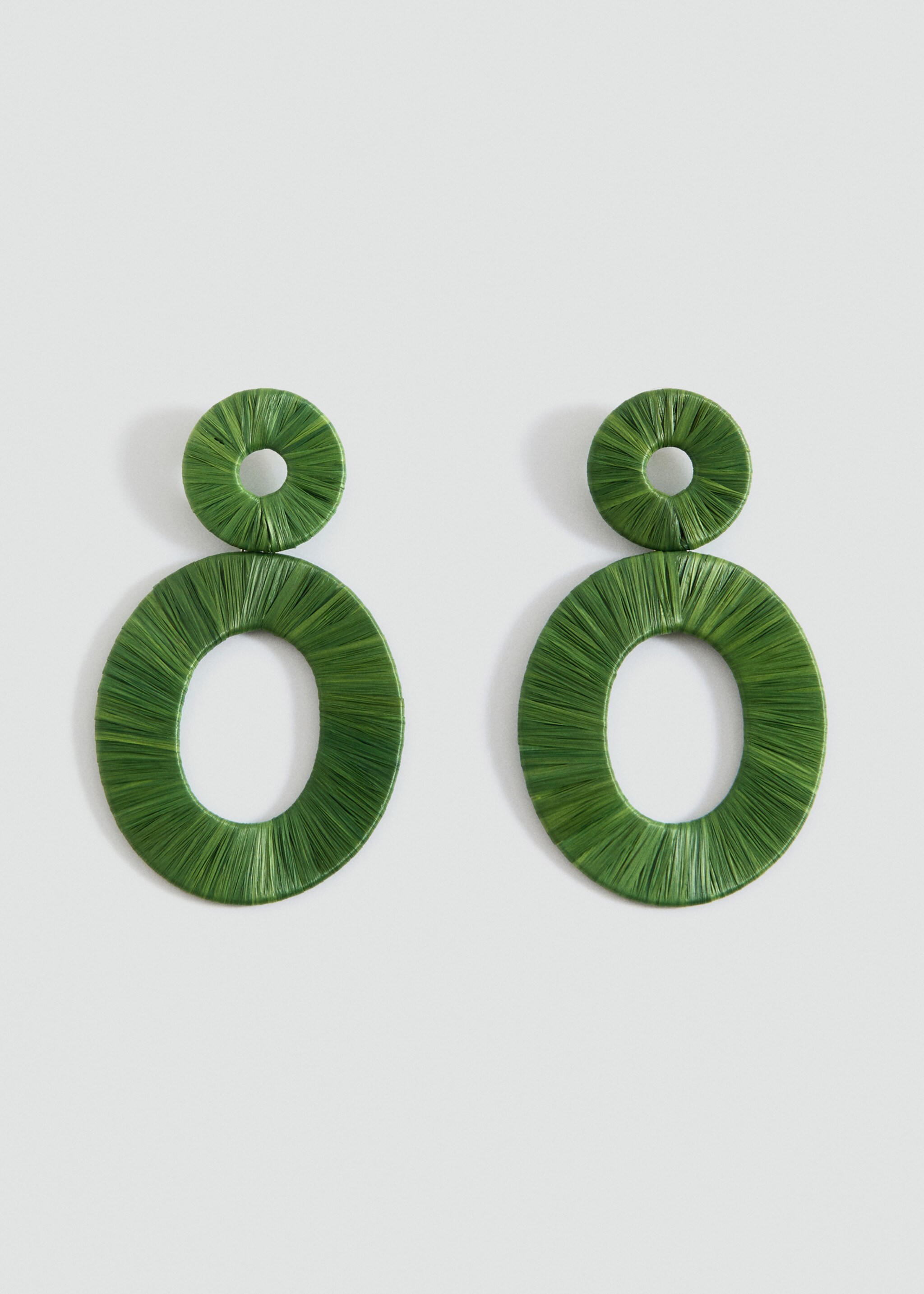 Boucles d'oreilles au design circulaire en fibre naturelle - Article sans modèle