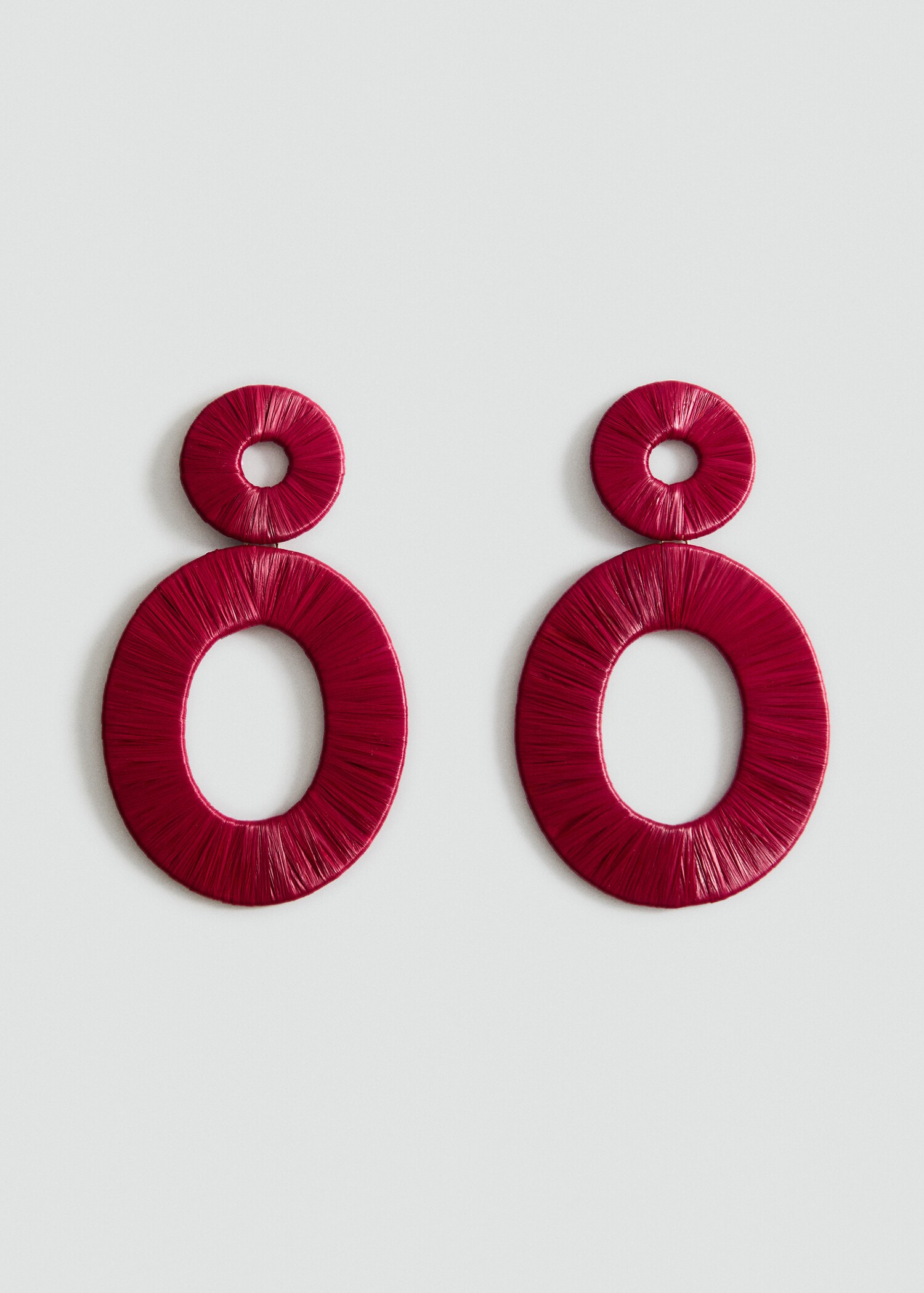 Boucles d'oreilles au design circulaire en fibre naturelle - Article sans modèle