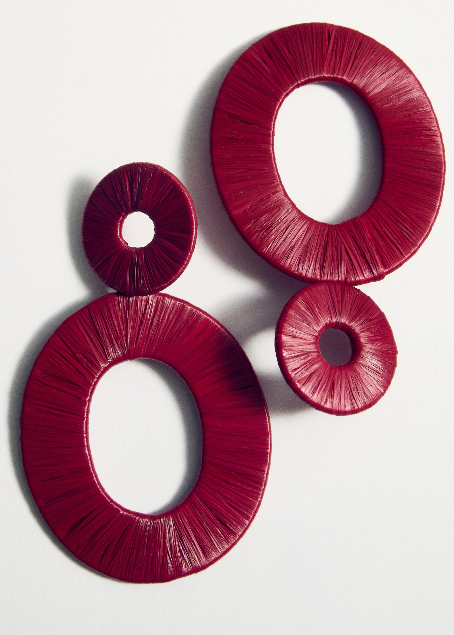Boucles d'oreilles au design circulaire en fibre naturelle - Détail de l'article 5
