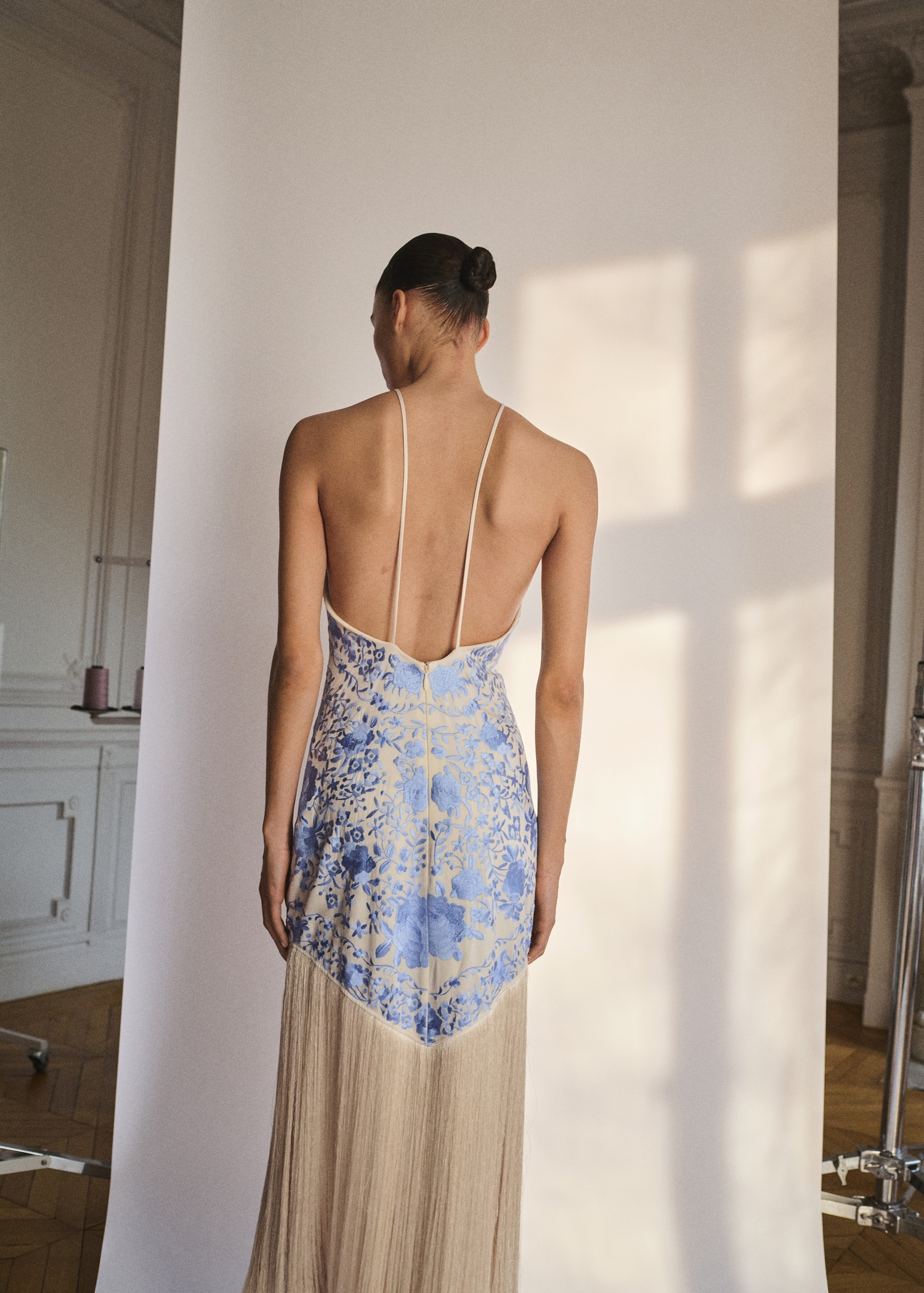 Floral-embroidered dress with fringe detail - Women | MANGO USA