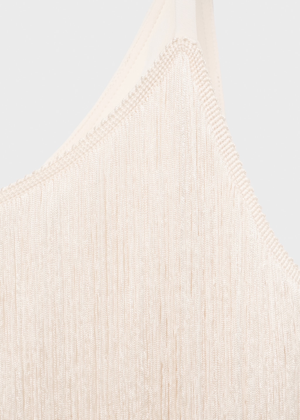 Asymmetrical fringed midi-dress