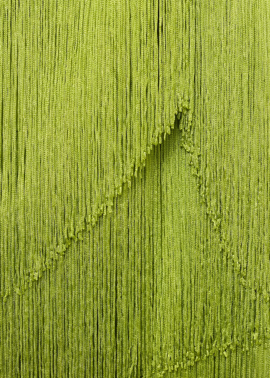 Asymmetrical fringed midi-dress