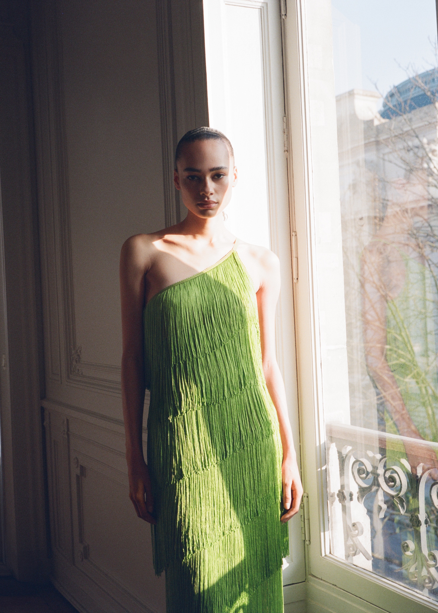 Asymmetrical fringed midi-dress - Women | MANGO USA