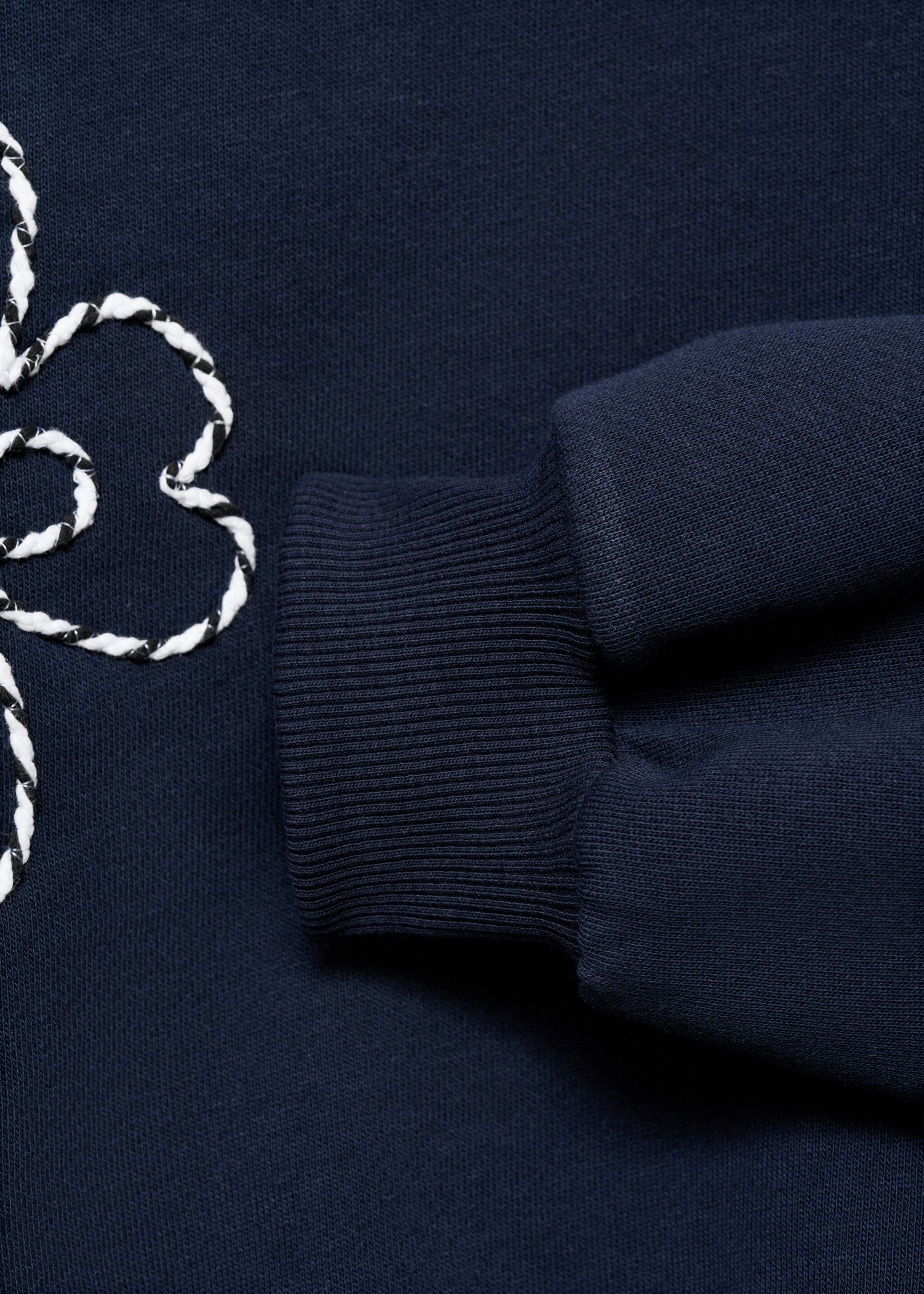 Sweatshirt bomull med broderade blommor - Detaljer om artikeln 0
