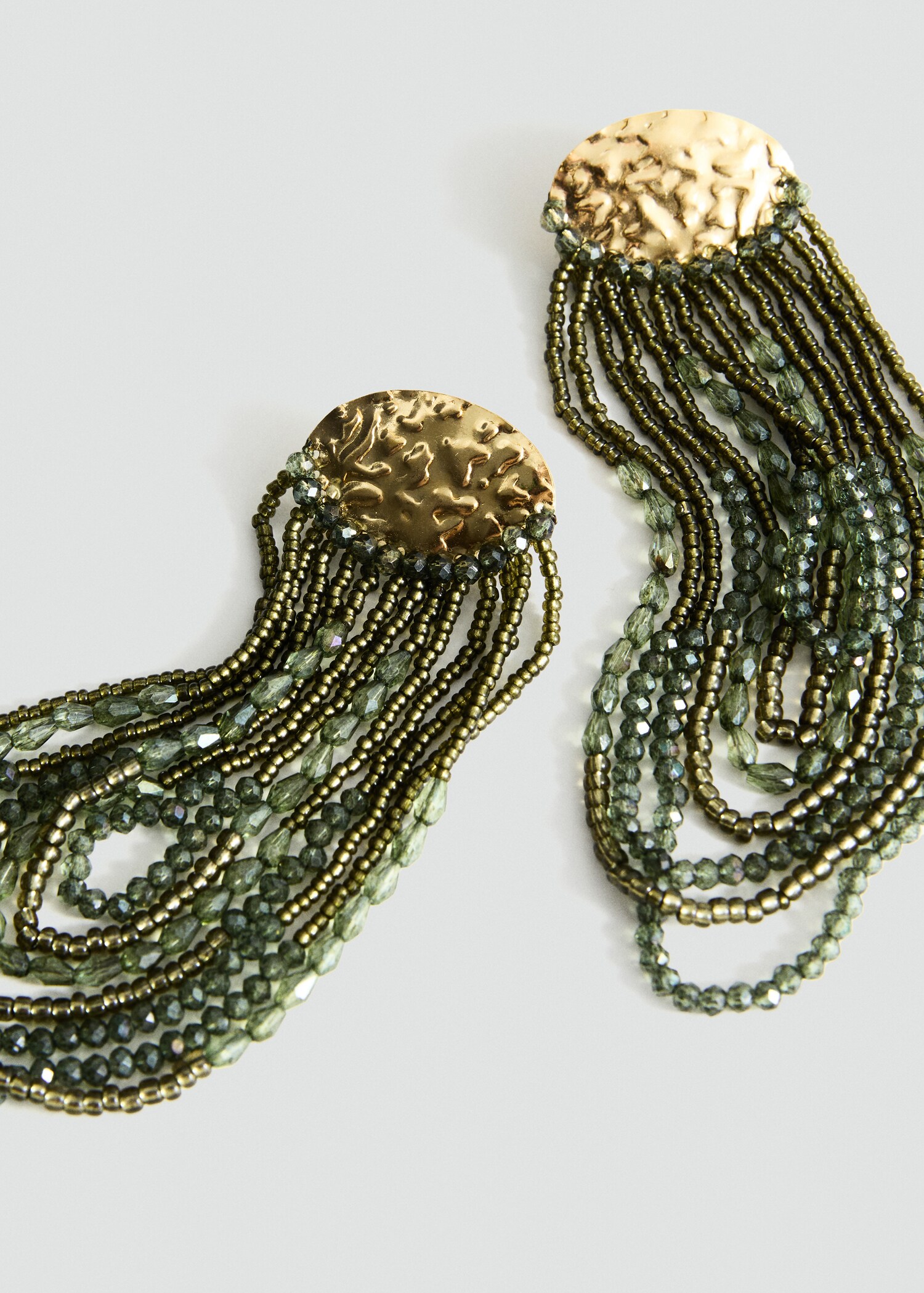 Boucles d'oreilles combinées cascade cristaux - Plan moyen