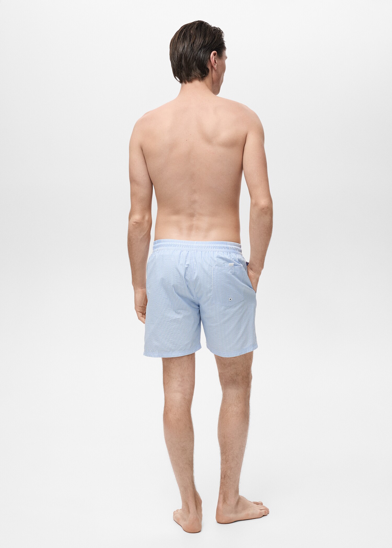 Seersucker swimming trunks - Reverse of the article