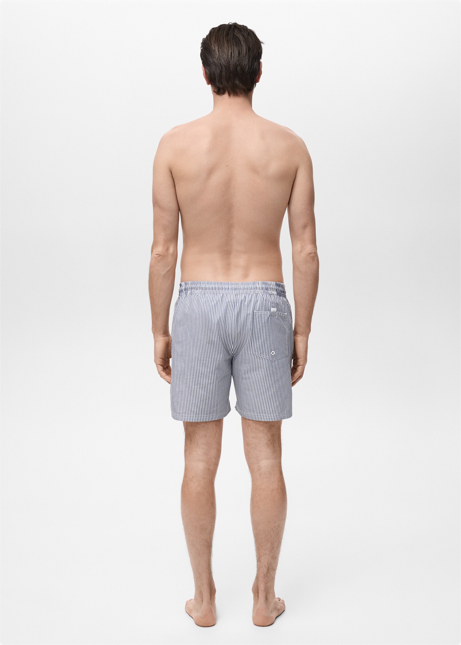 Seersucker swimming trunks - Reverse of the article