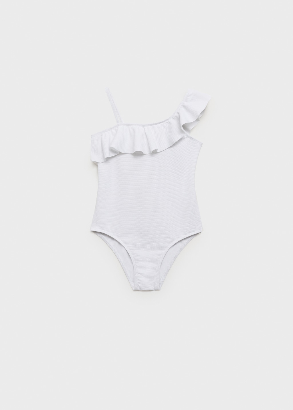 Asymmetric ruffle swimsuit - Kids | MANGO USA