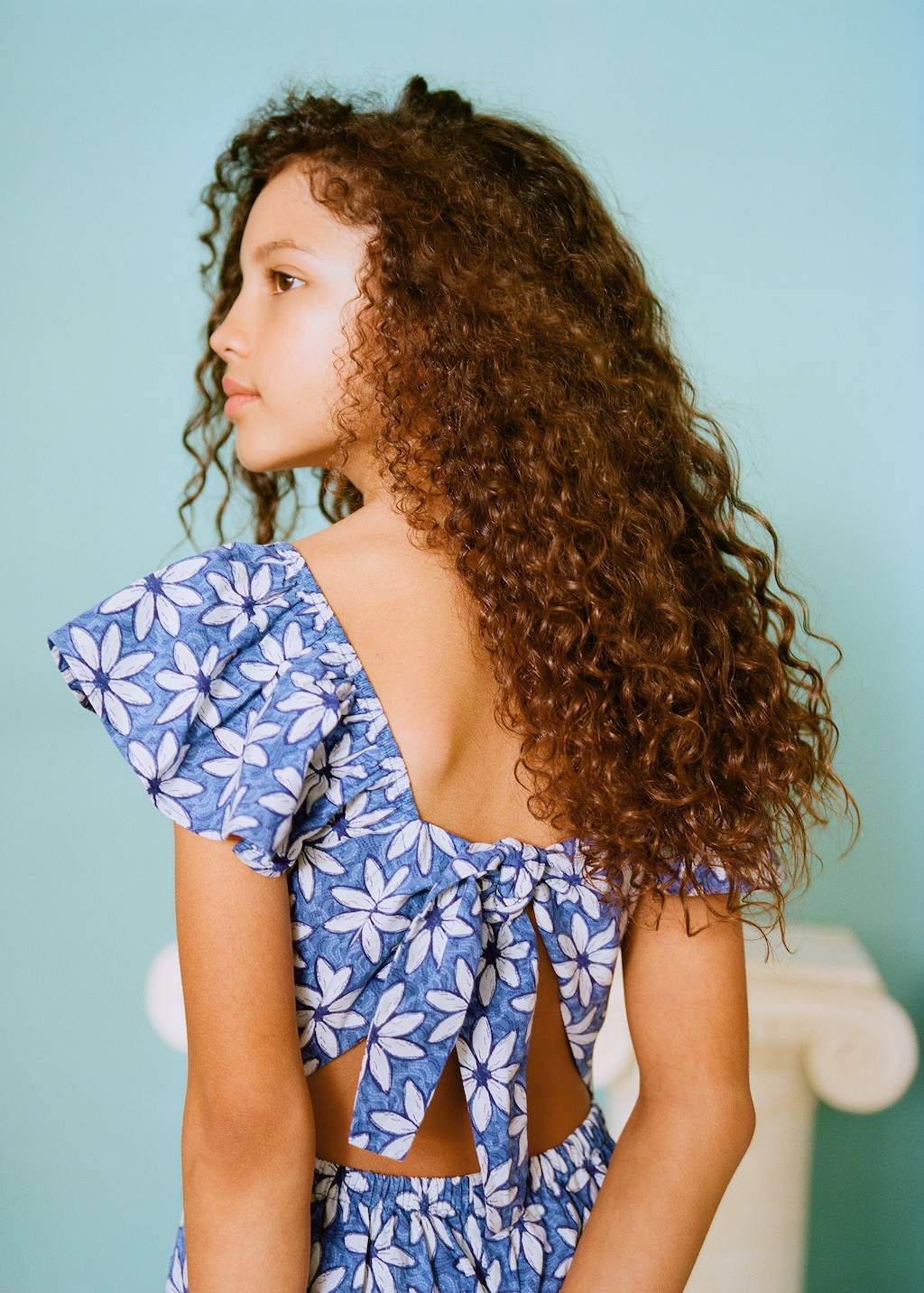 Floral jumpsuit with back opening