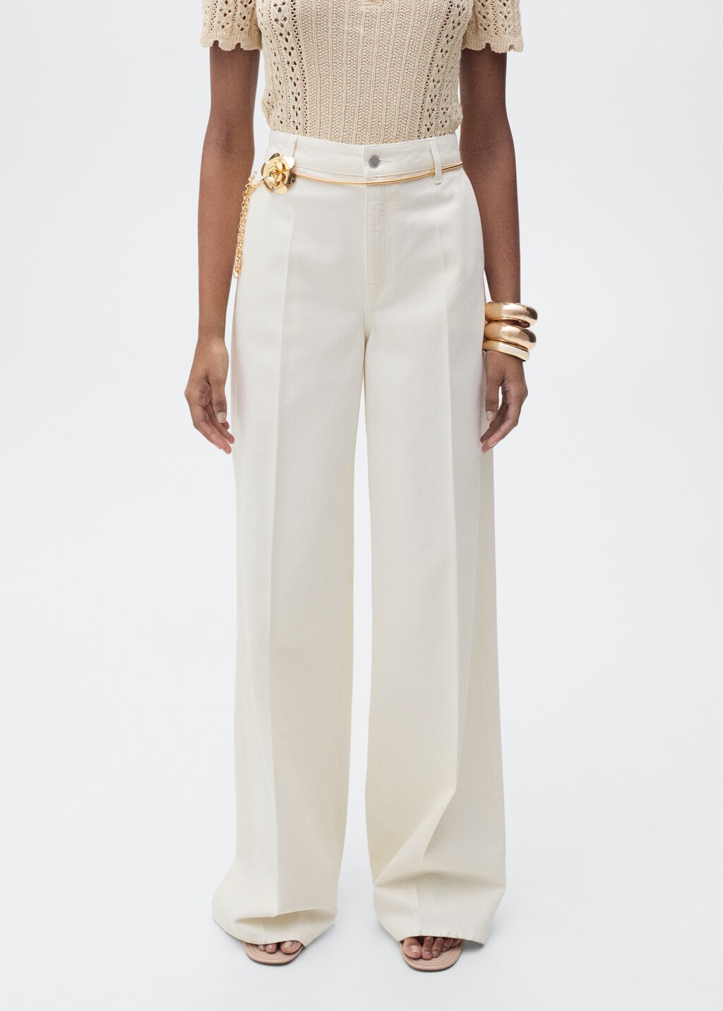 High-rise wideleg jeans - Women | MANGO Japan