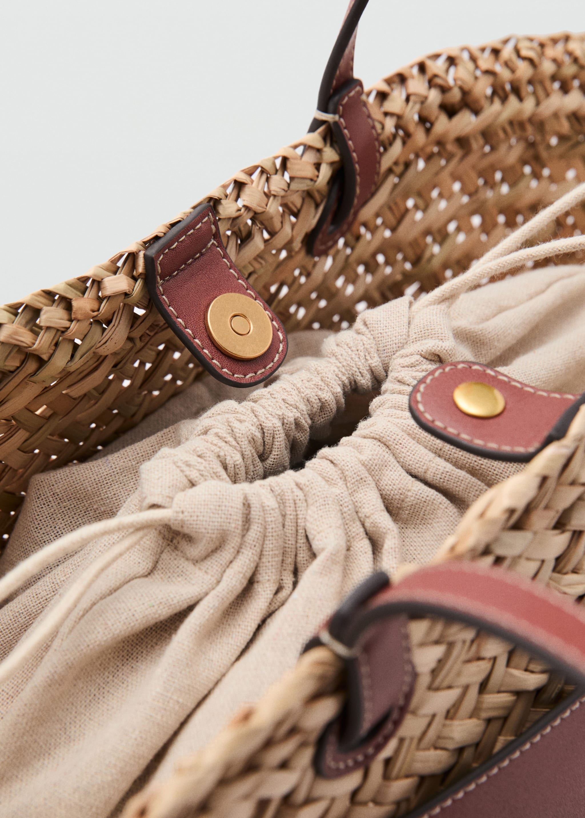 Large double-handle natural fiber basket - Details of the article 1
