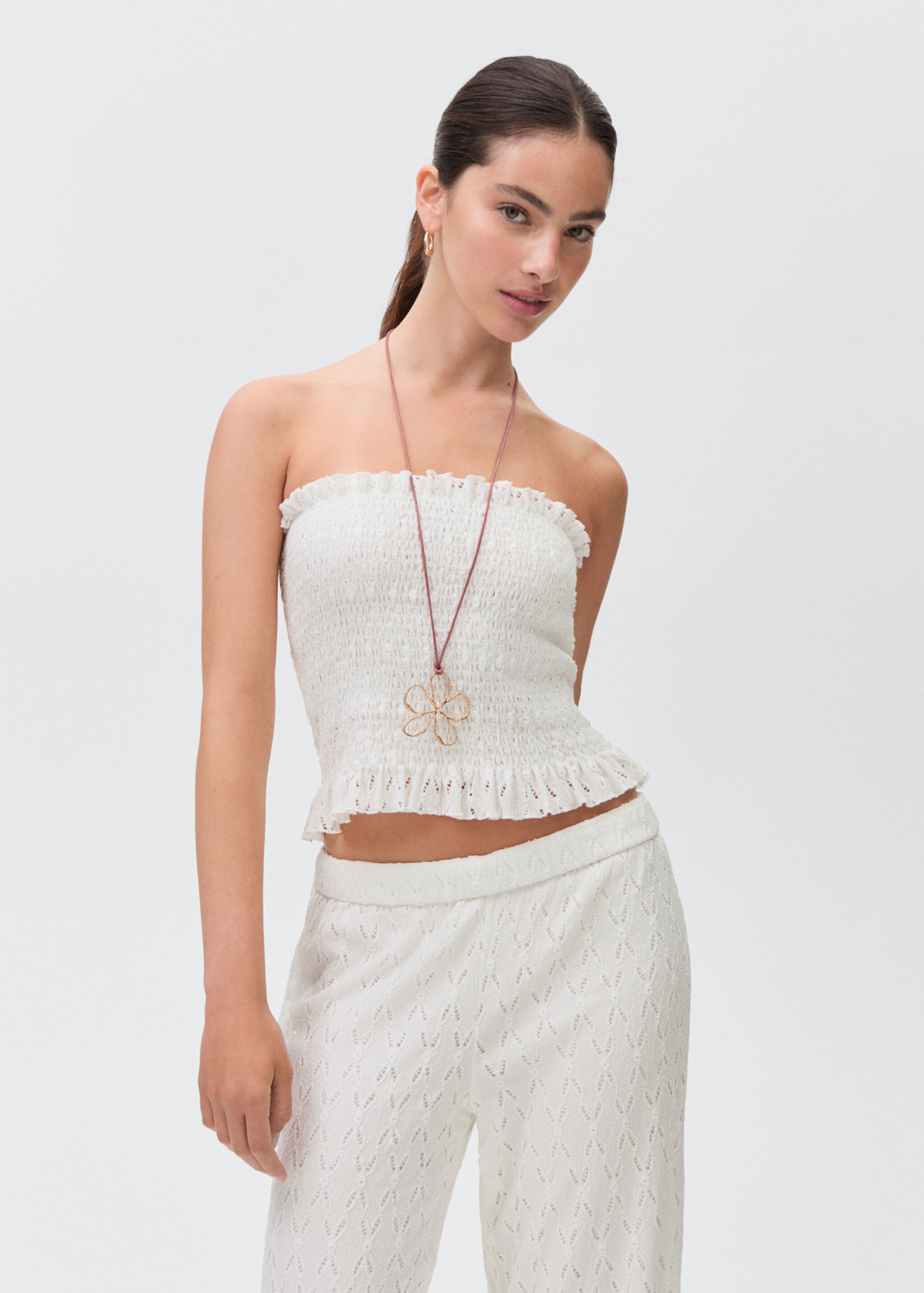 Ruched strapless top - Medium plane