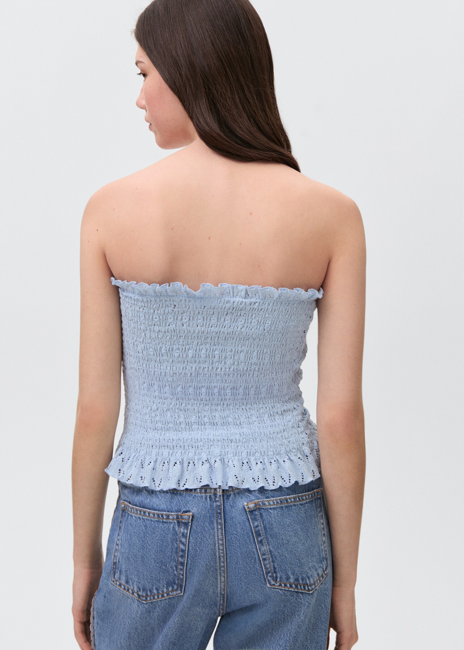 Ruched strapless top - Reverse of the article