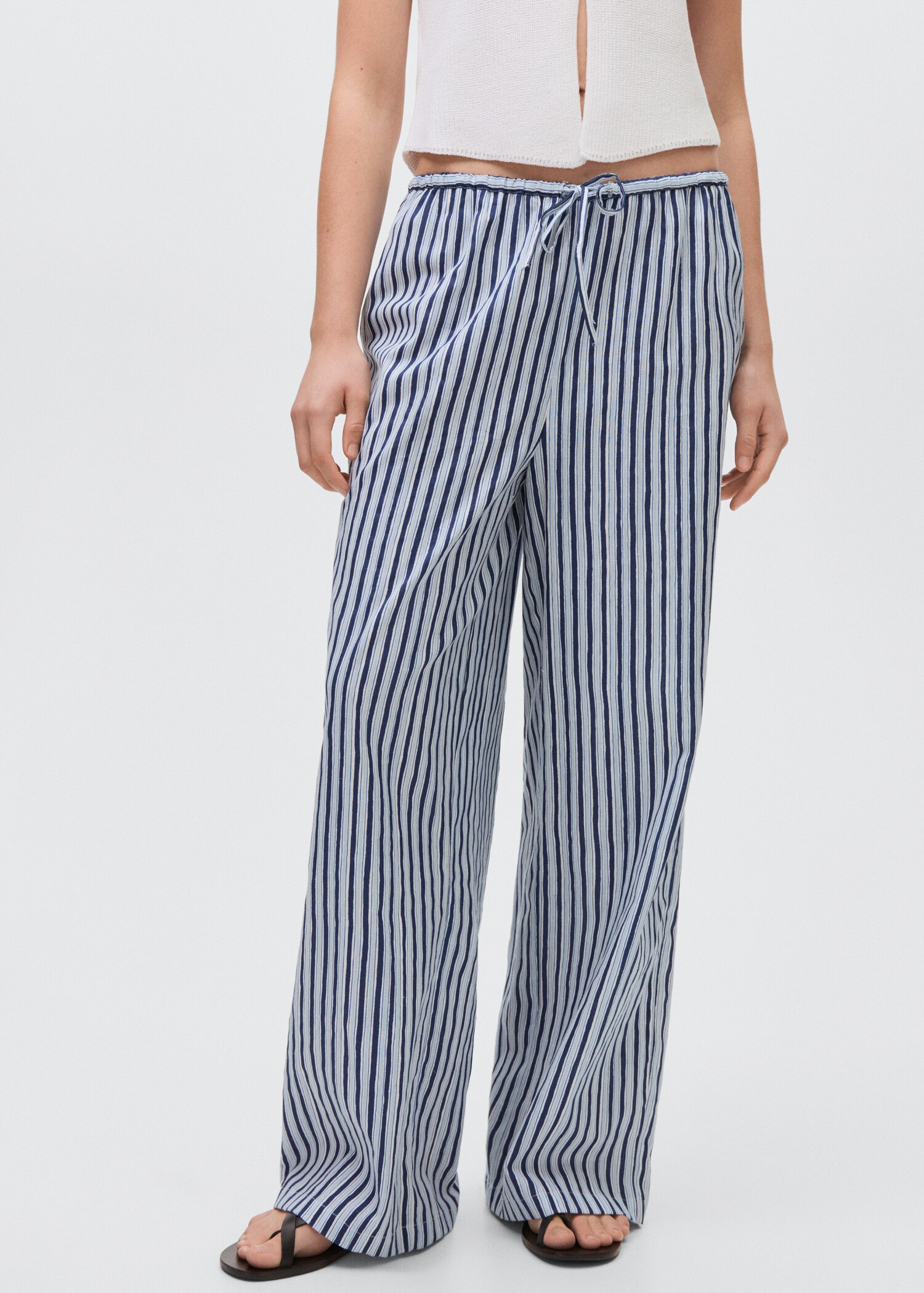 Straight striped trousers - Medium plane