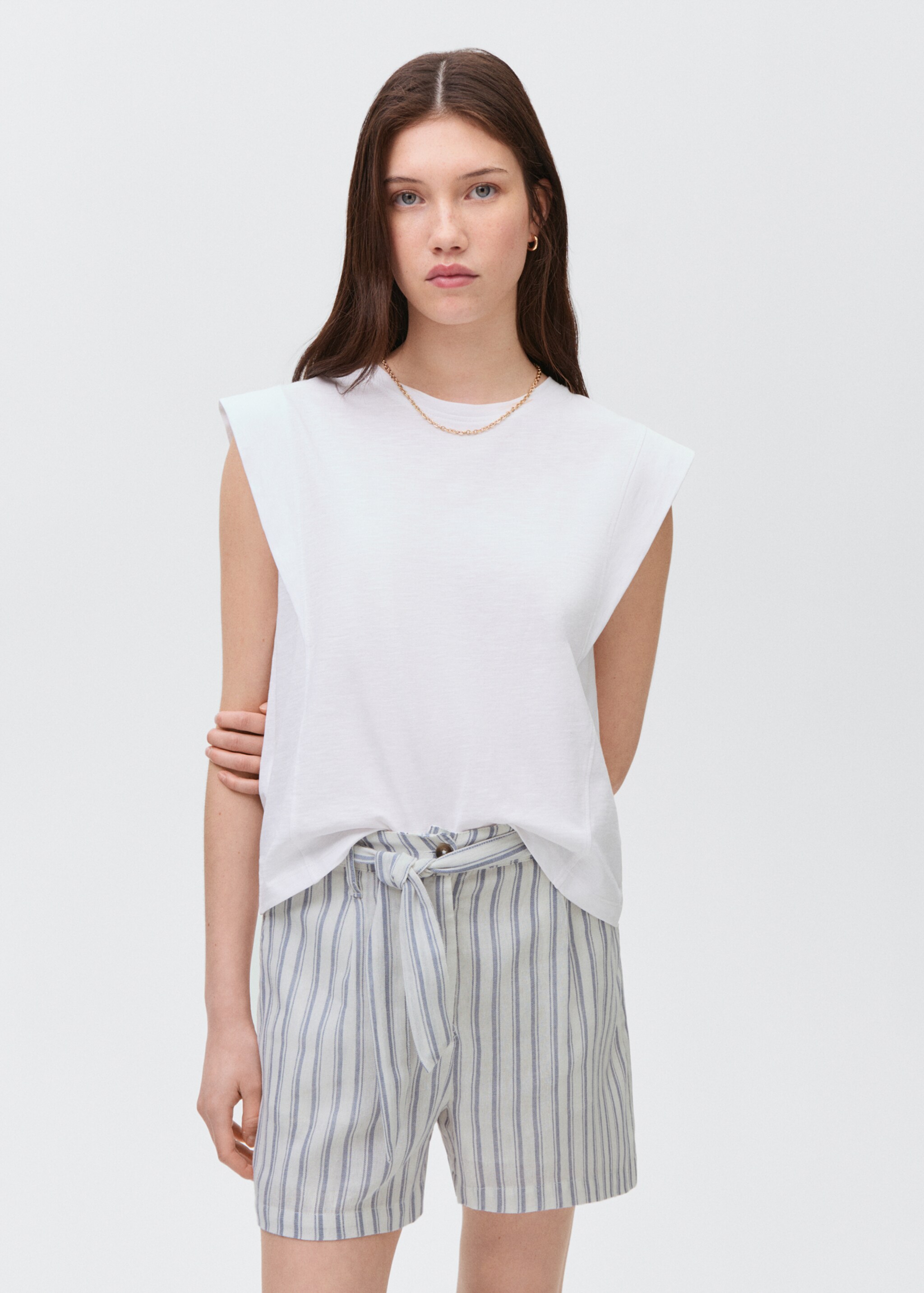 Short rayures coton - Plan moyen