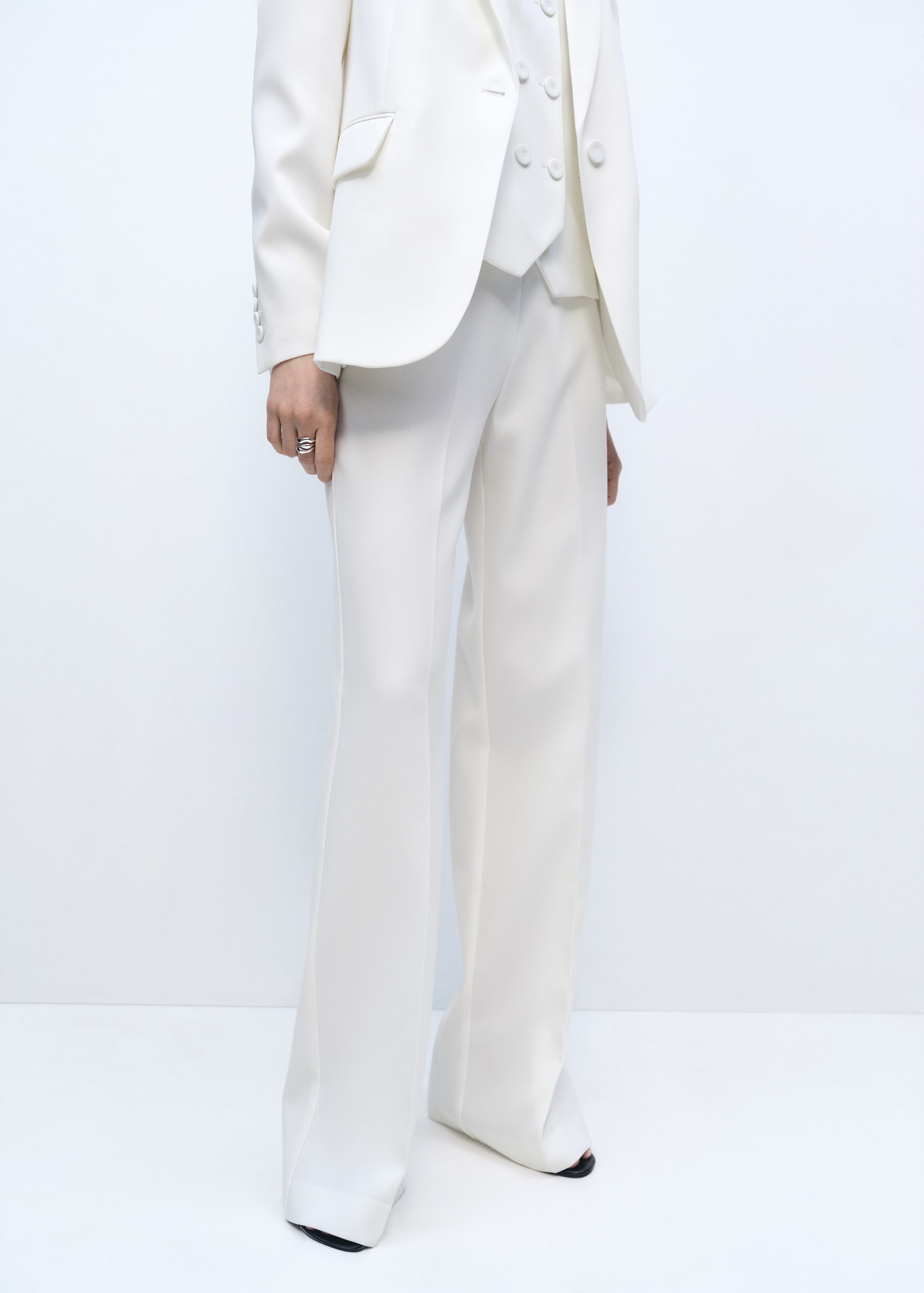 Pantalon Palazzo Blanco Mango Pantalón Blanco Pantalones Fiesta