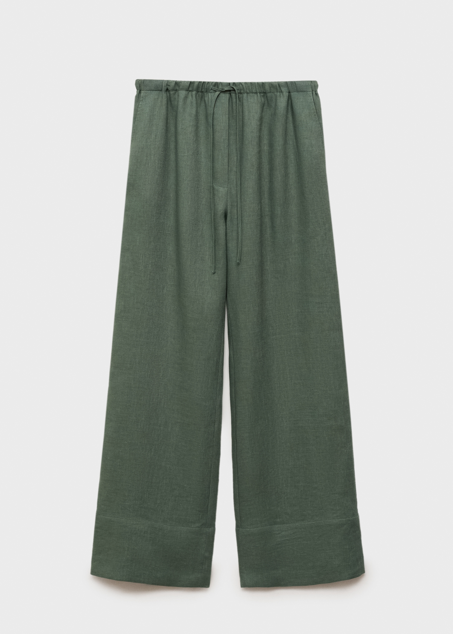 Pantaloni drepți din in - Articol fără model