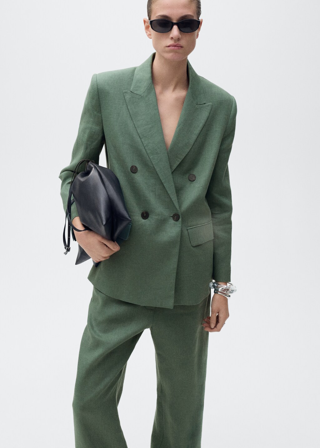Straight linen-blend pants - image 4