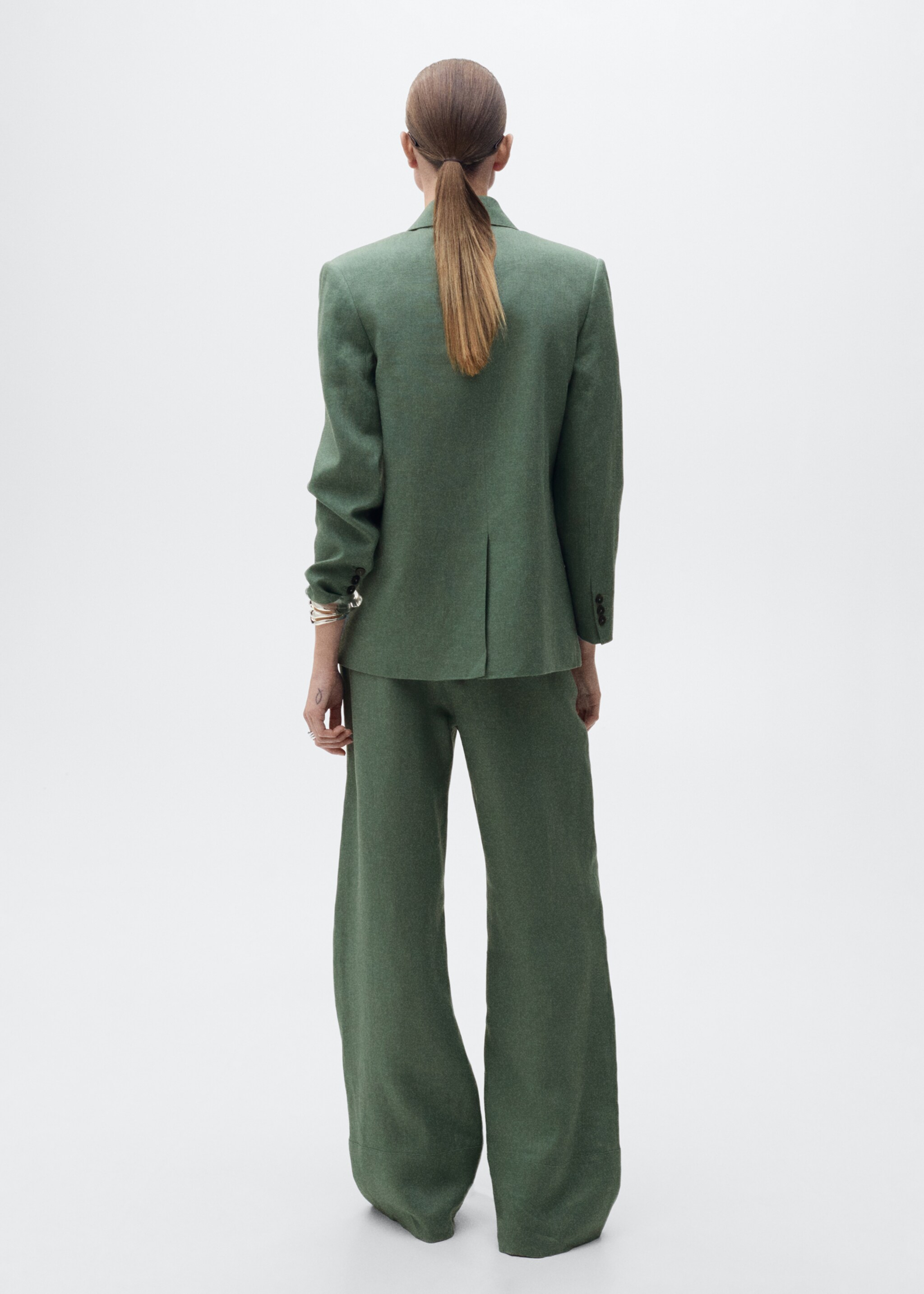 Straight linen-blend trousers - Reverse of the article
