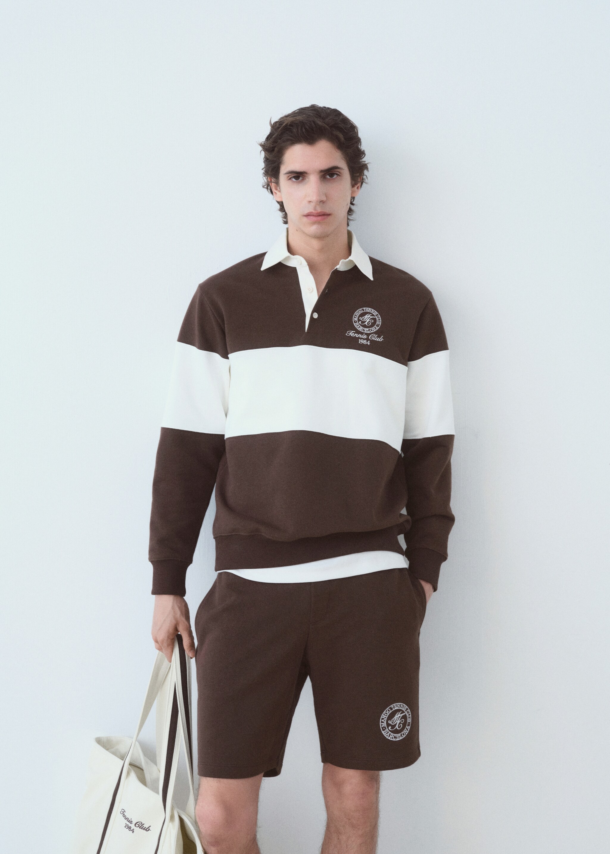 Sudadera polo rayas - Plano medio