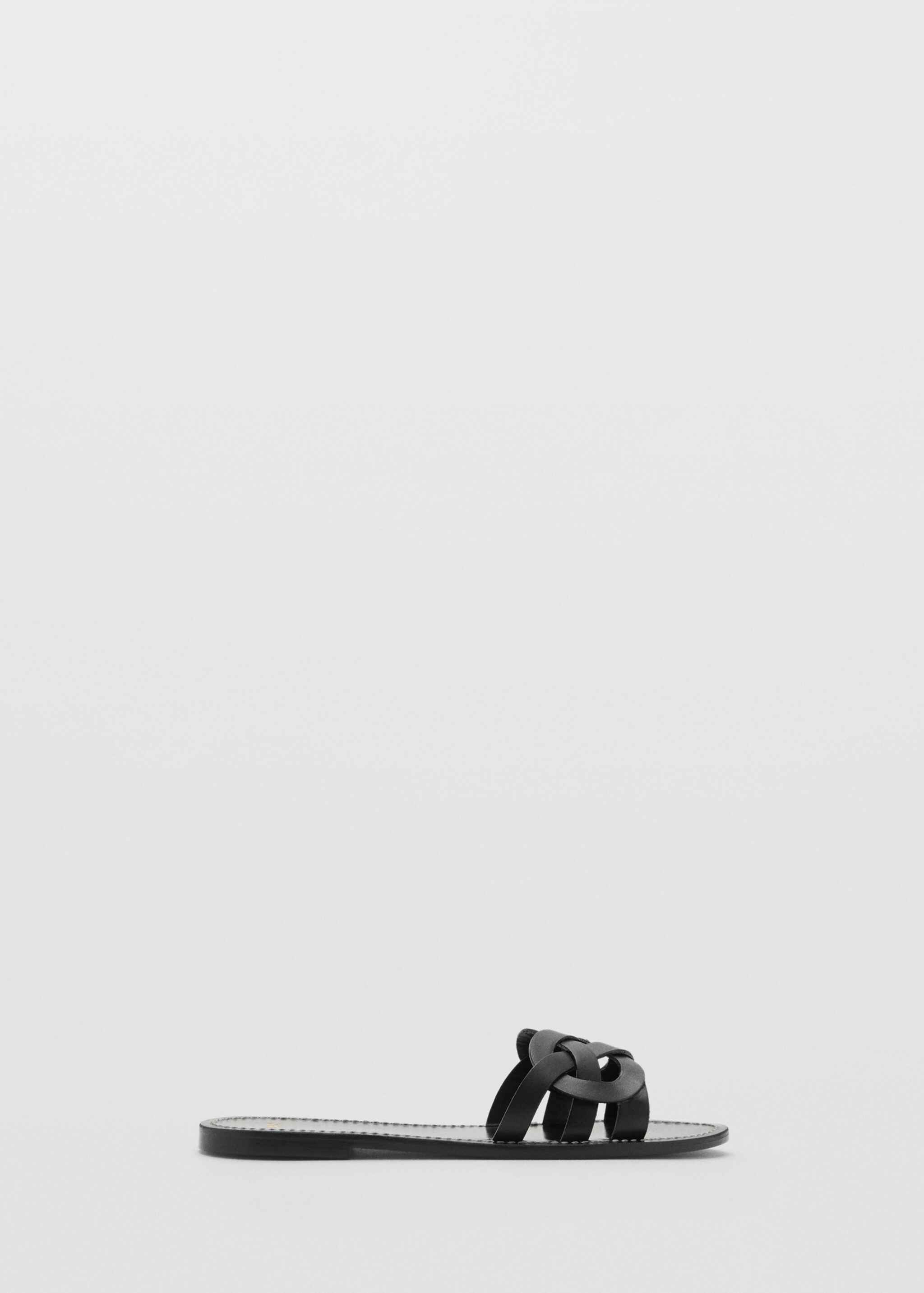 Leather sandals with intertwined strap - Article without model
