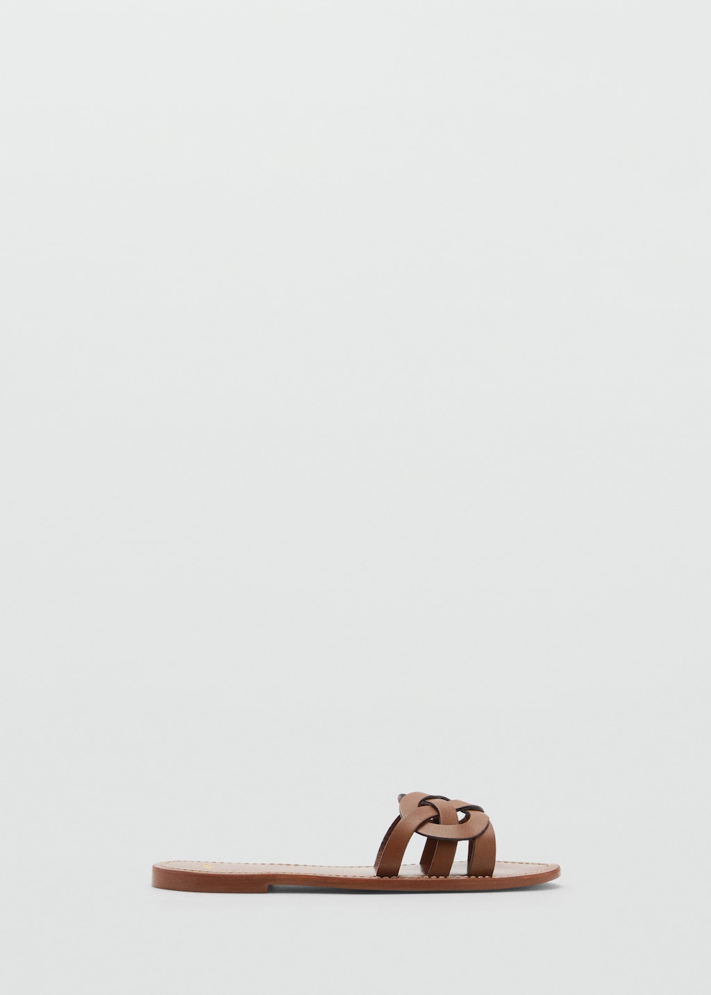 Leather sandals with intertwined strap - image 5