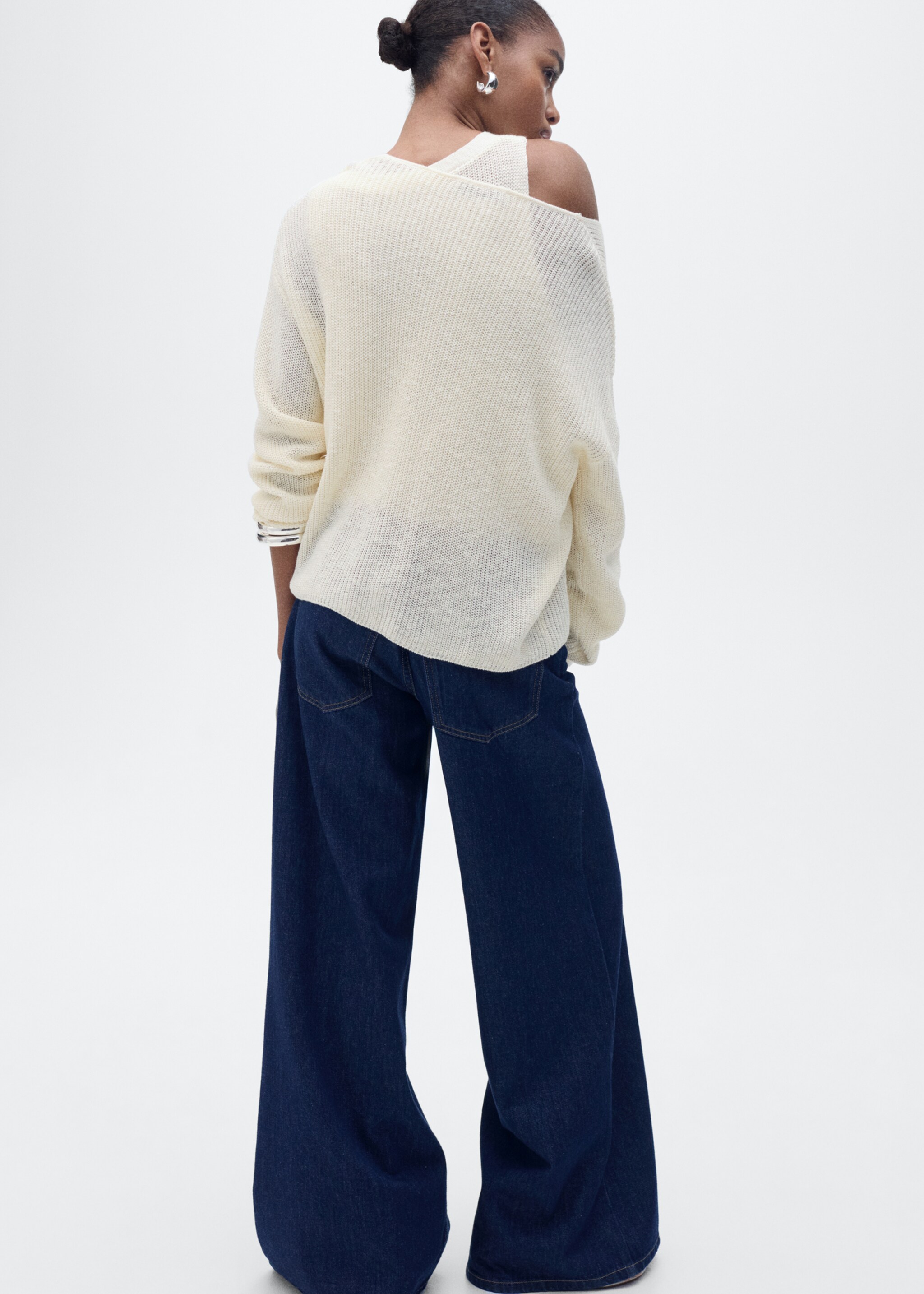 Pull-over maille col en V - Verso de l’article