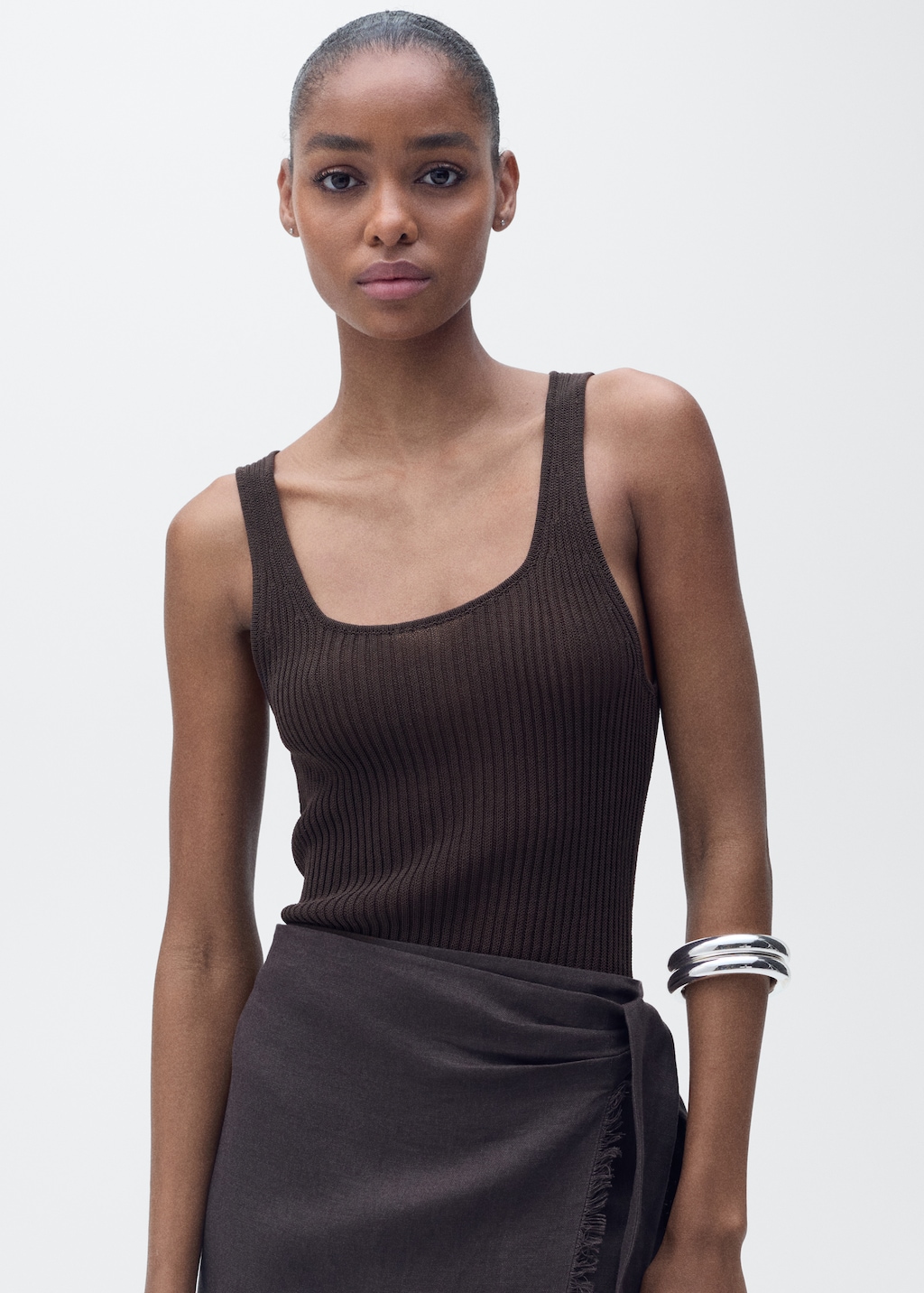 Mango Chunky rib-knit top