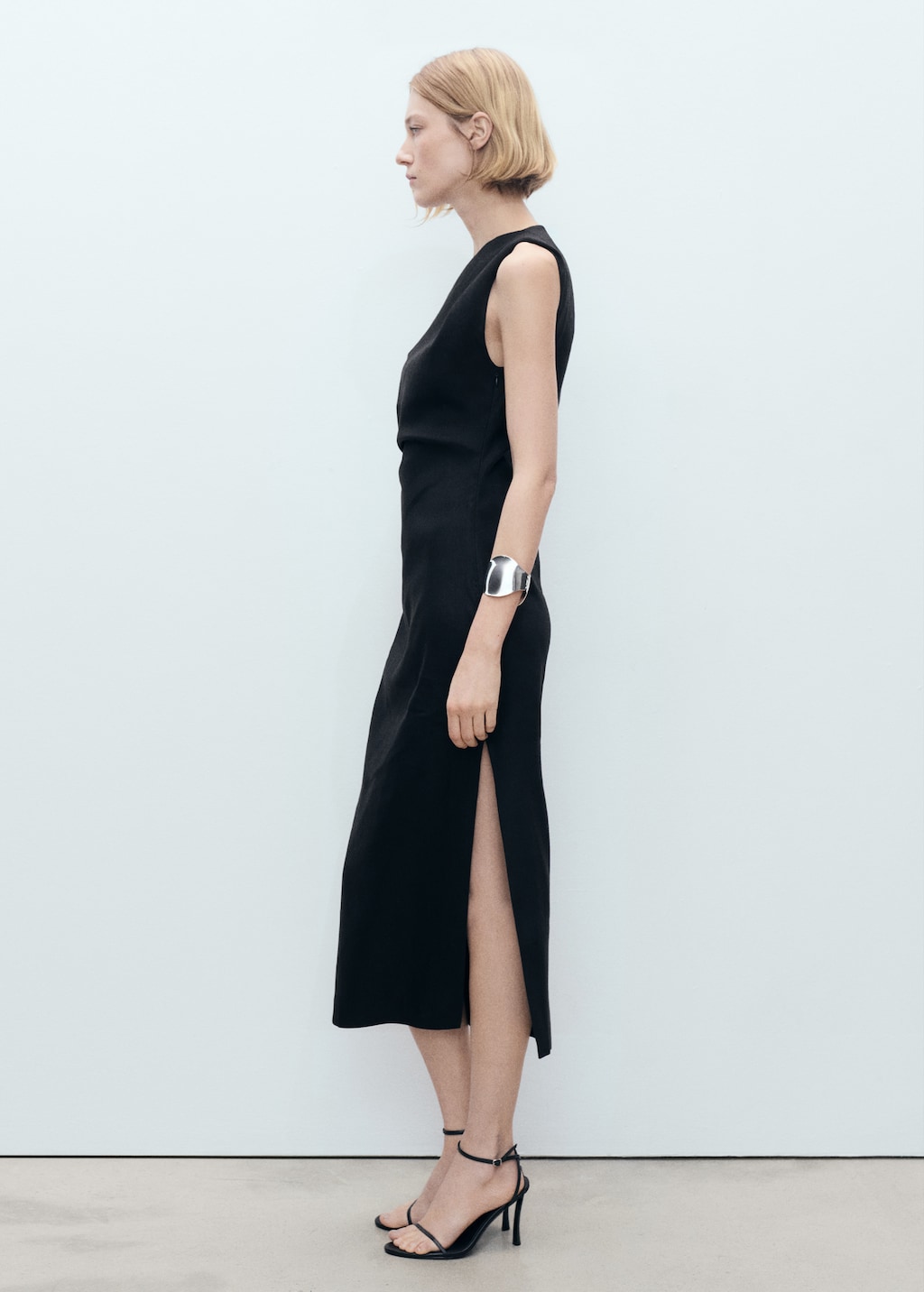 Mango Asymmetrical linen dress