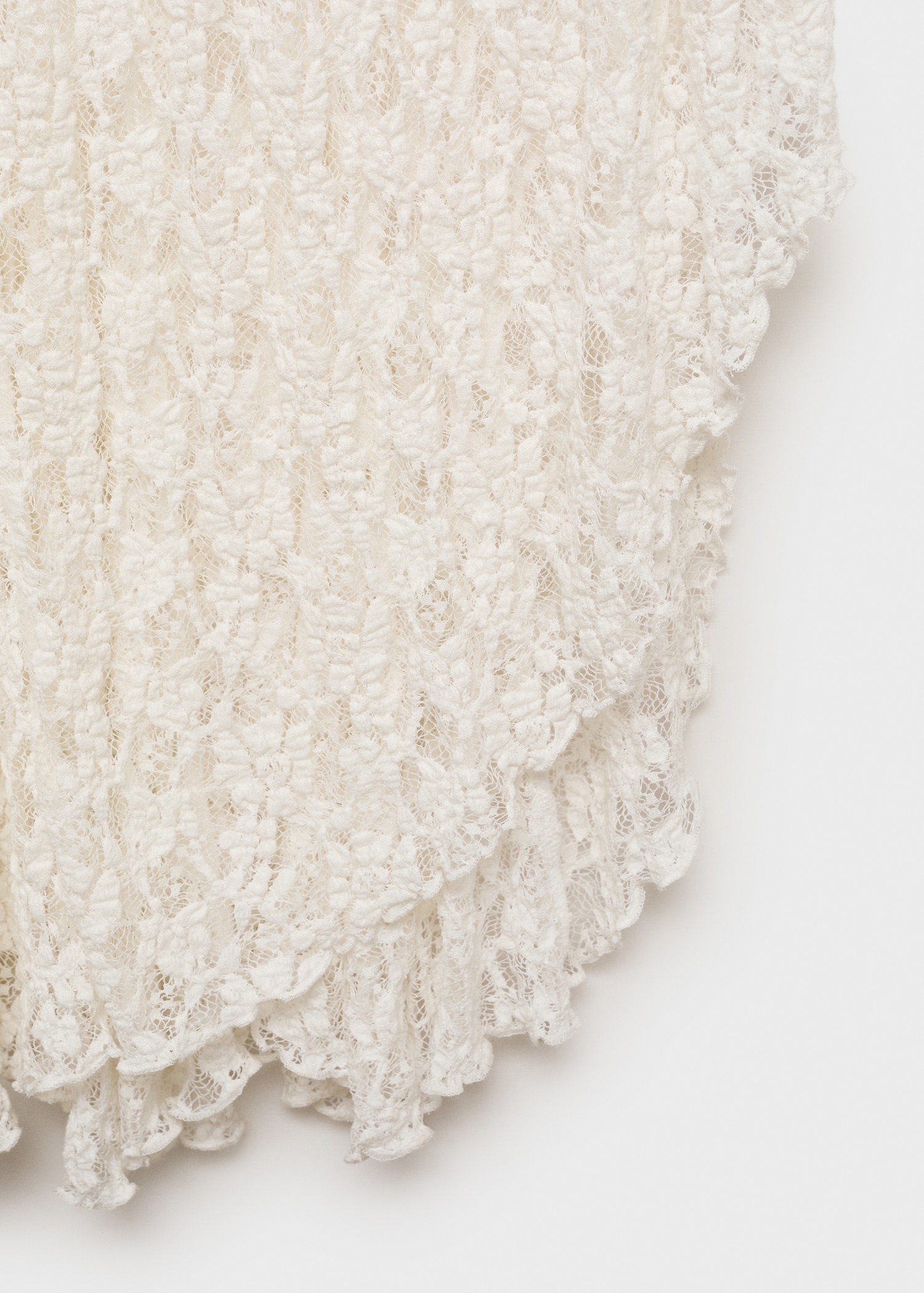 Lace dress with draped neck - Details of the article 0