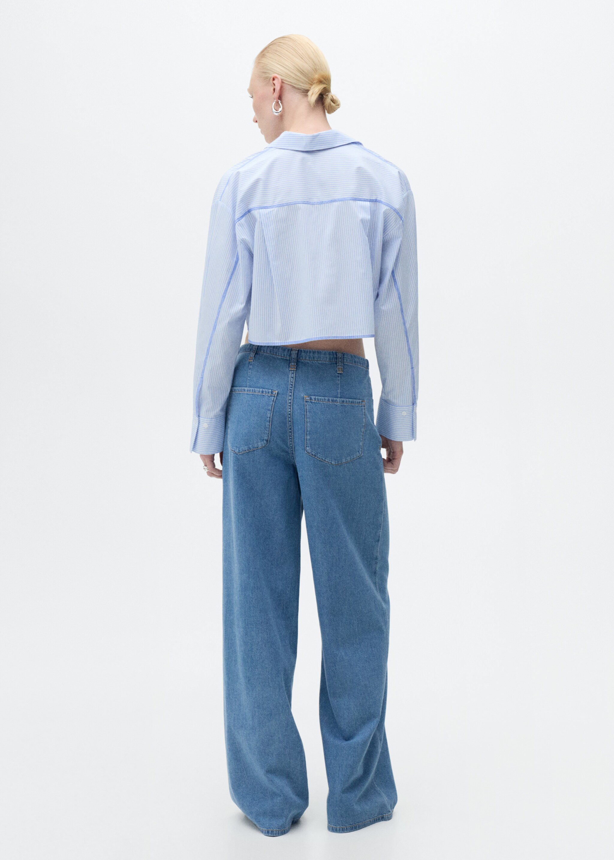 Celana panjang denim wideleg bersabuk - Versi terbalik dari barang