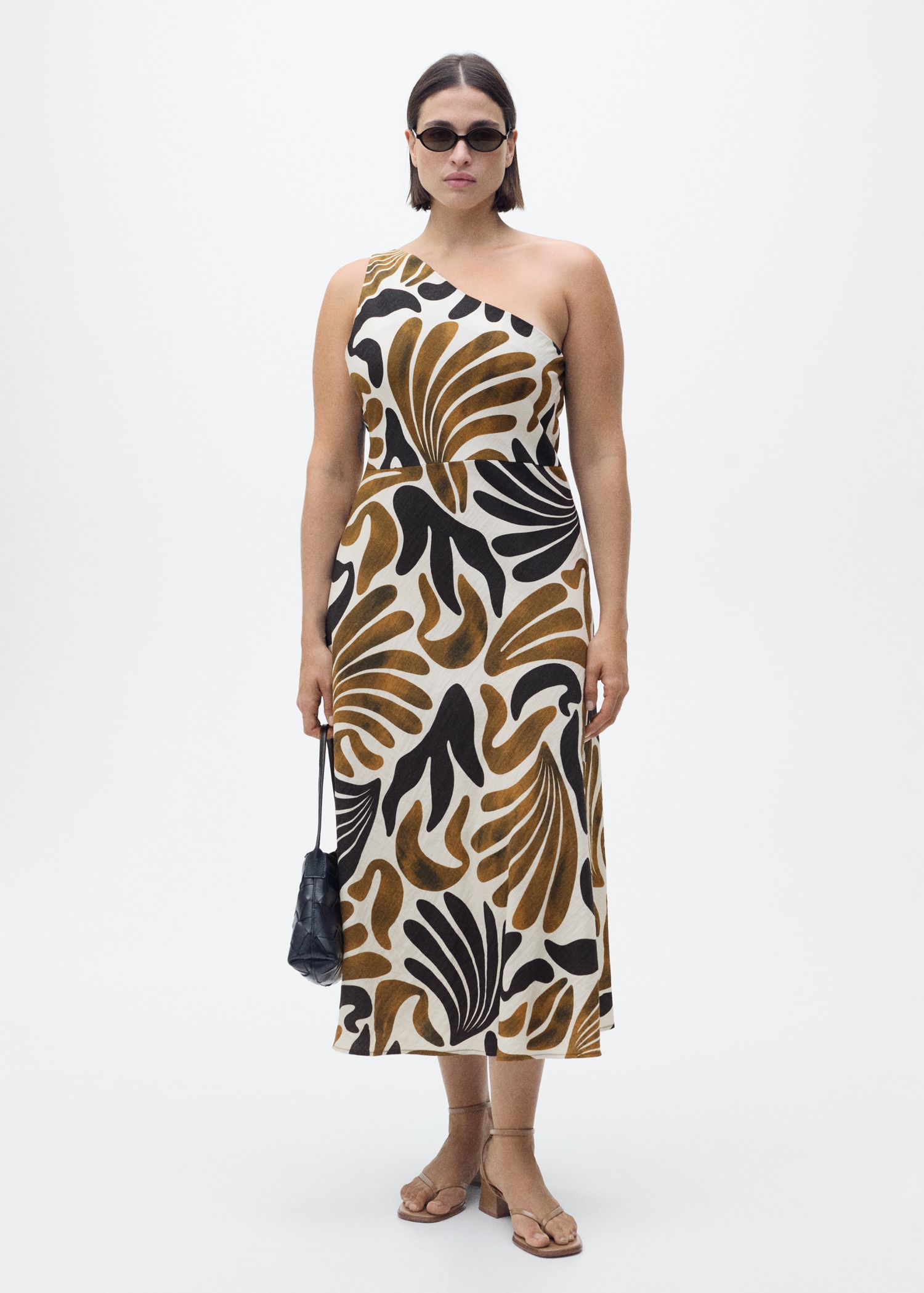 Gemustertes Kleid mit asymmetrischem Ausschnitt - Detail des Artikels 3