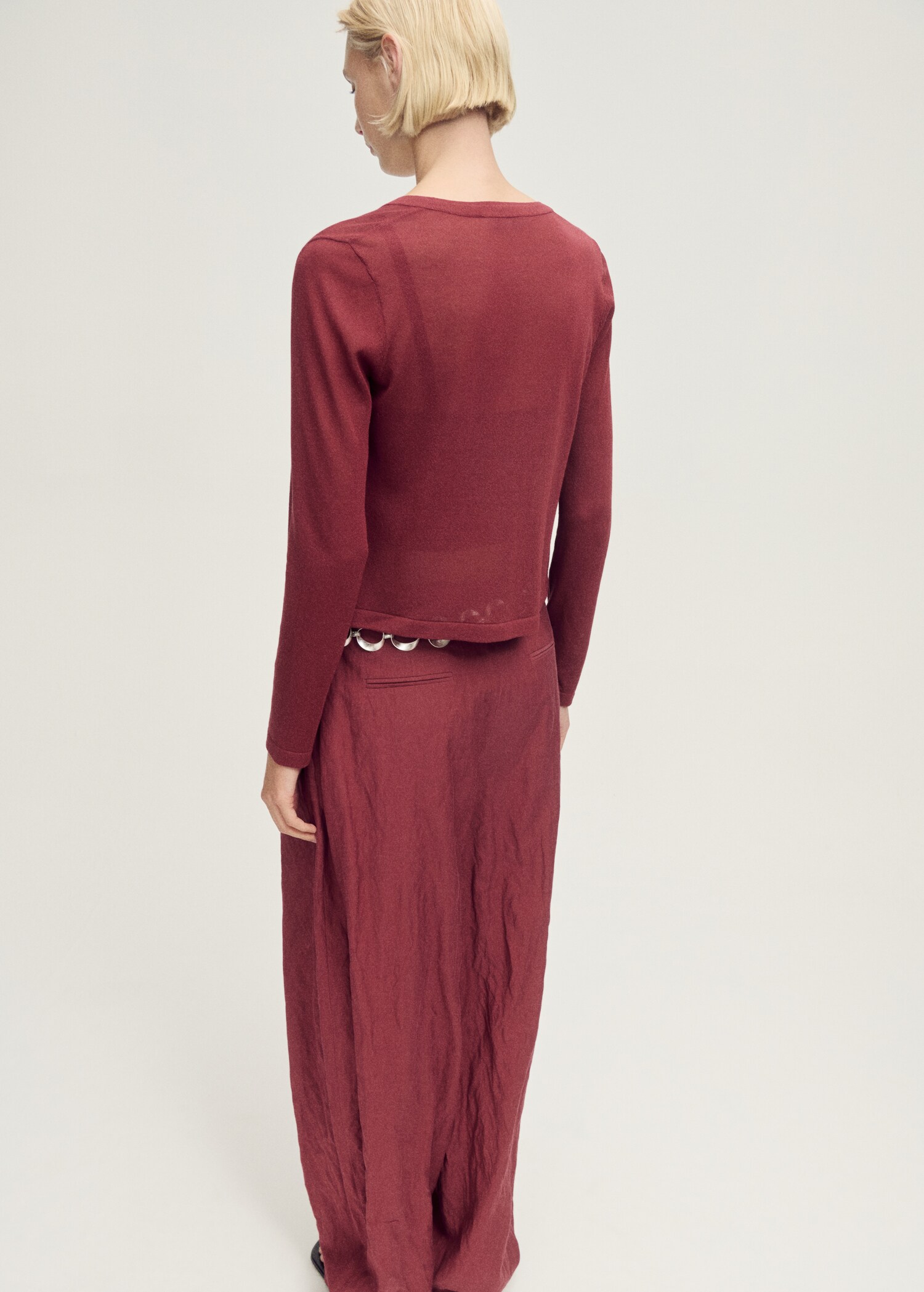 Fine-knit straight-fit cardigan - Reverse of the article