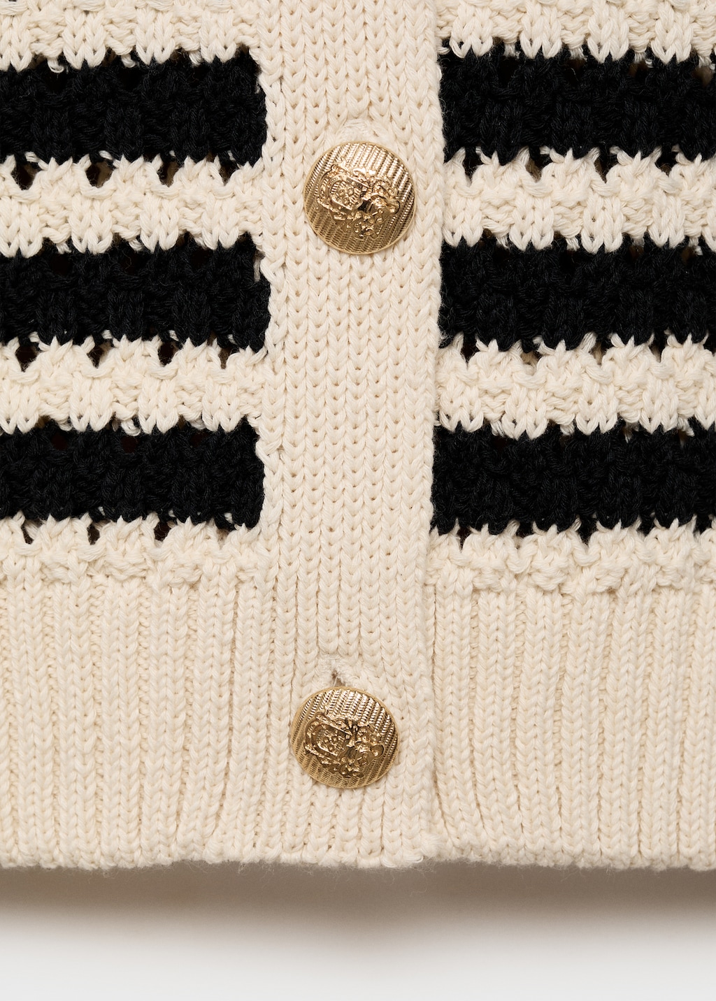 Striped openwork knitted cardigan - Women | MANGO USA