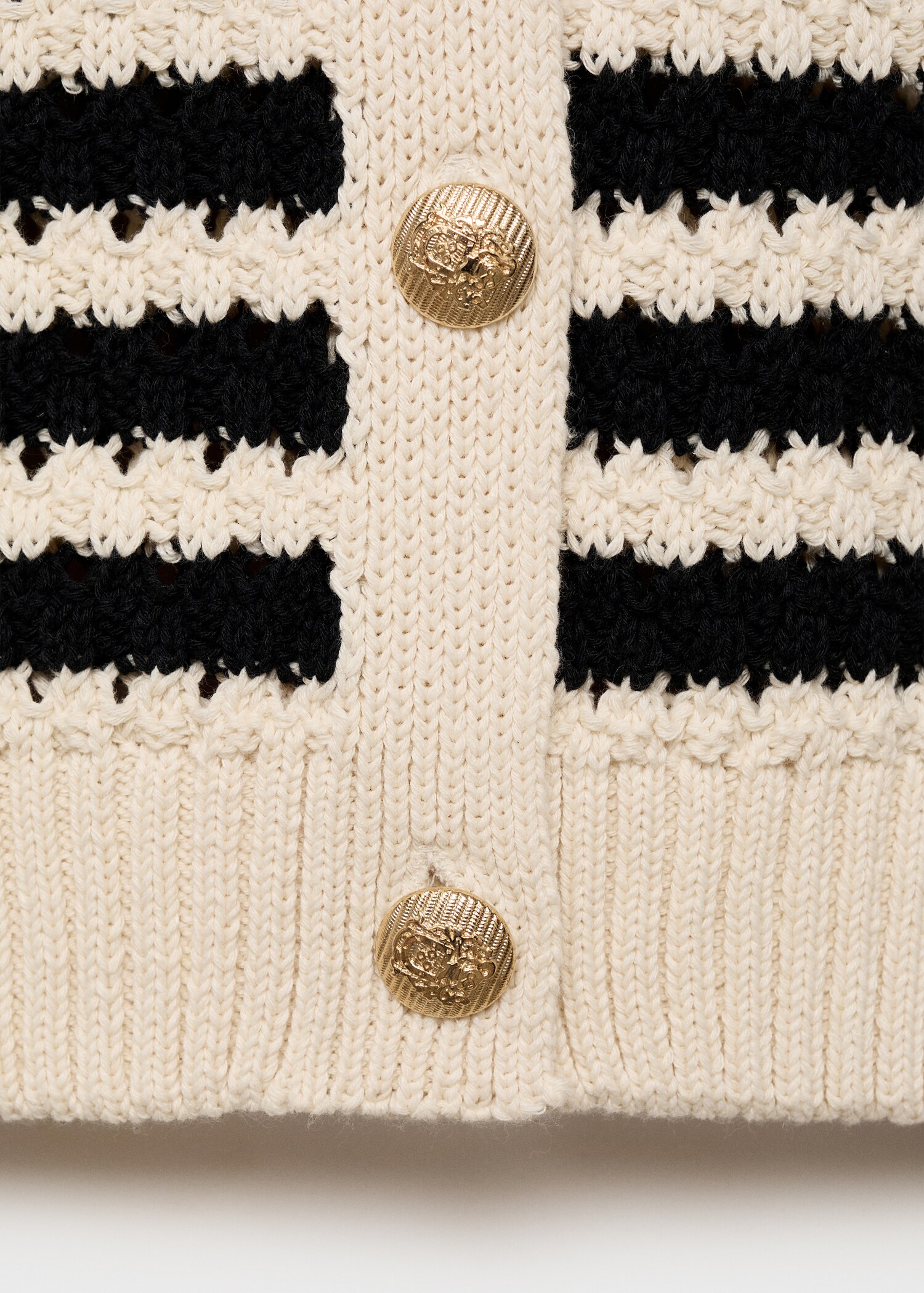 Gestreifter Cardigan mit Lochmuster - Detail des Artikels 0